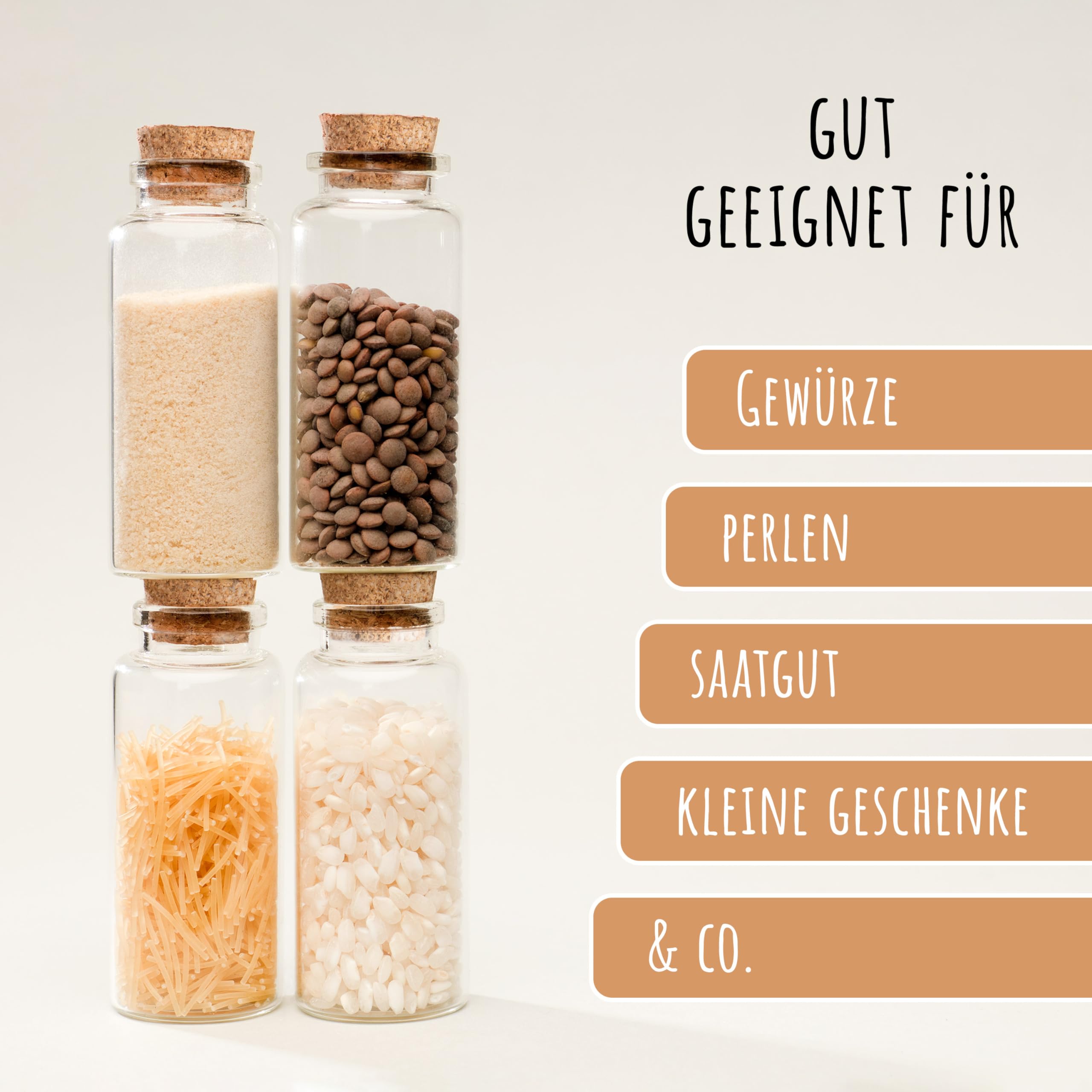 Bolson 120 Stück Reagenzglas mit Korken 90 ml - Kleine Glasflaschen mit Korken zum Befüllen - Korkengläser als Gastgeschenk, Hochzeitsdeko, Gewürzgläser, Aufbewahrung