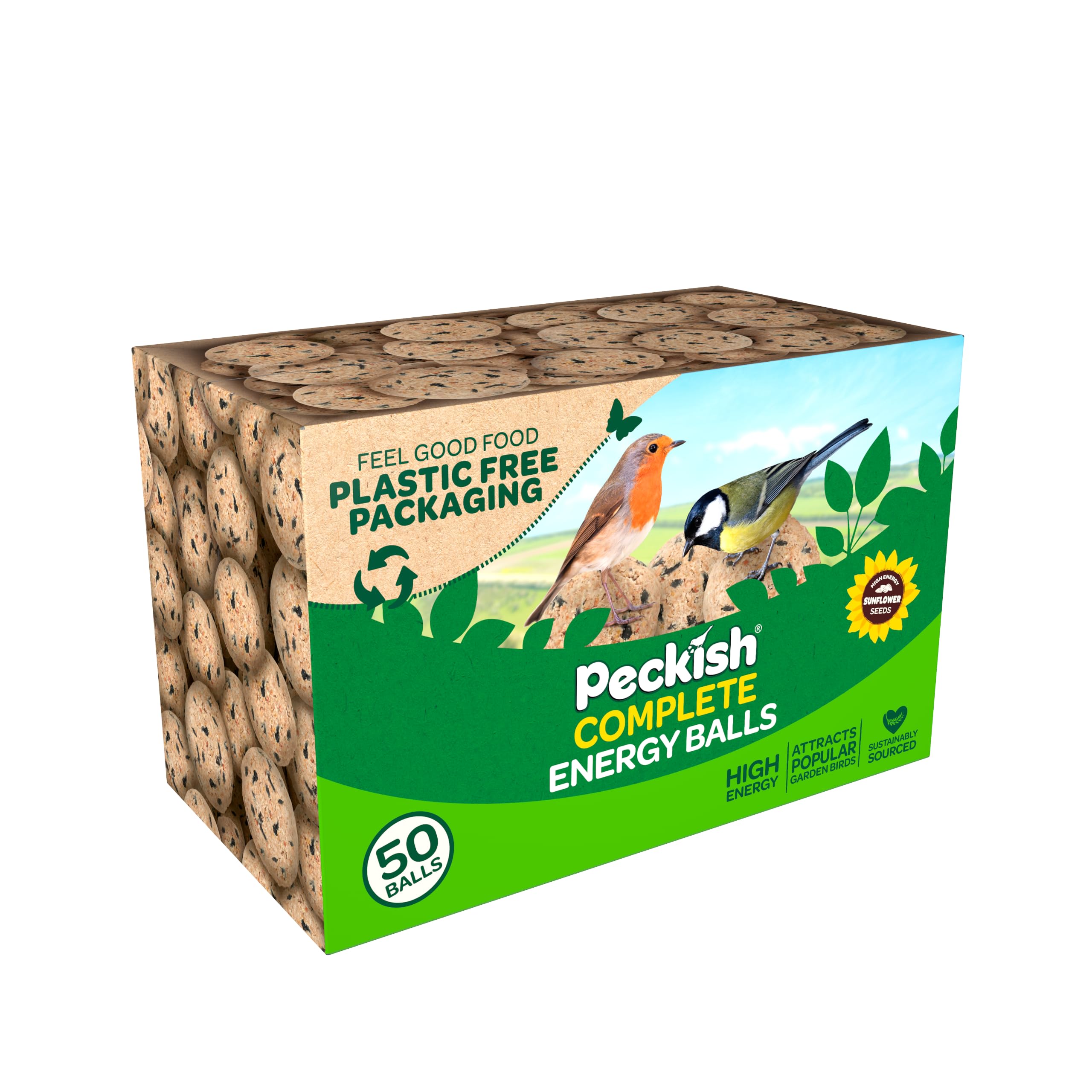 Peckish 60051245 Natural Balance Energy Balls 50 Box, Brown