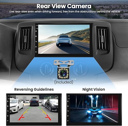 Miniatura 4 de Hikity 1+32G más reciente Android 15 doble DIN estéreo del coche, 7 pulgadas HD pantalla táctil Radio Bluetooth sistema de navegación GPS WiFi FM