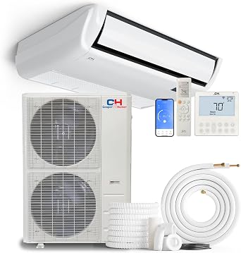 Cooper & Hunter 48,000 BTU Universal Floor/Ceiling Ductless Mini Split Air Conditioner & Heat Pump 19.8 SEER2 Includes 25FT Installation Kit Pre-Charged Cooling & Heating Inverter System