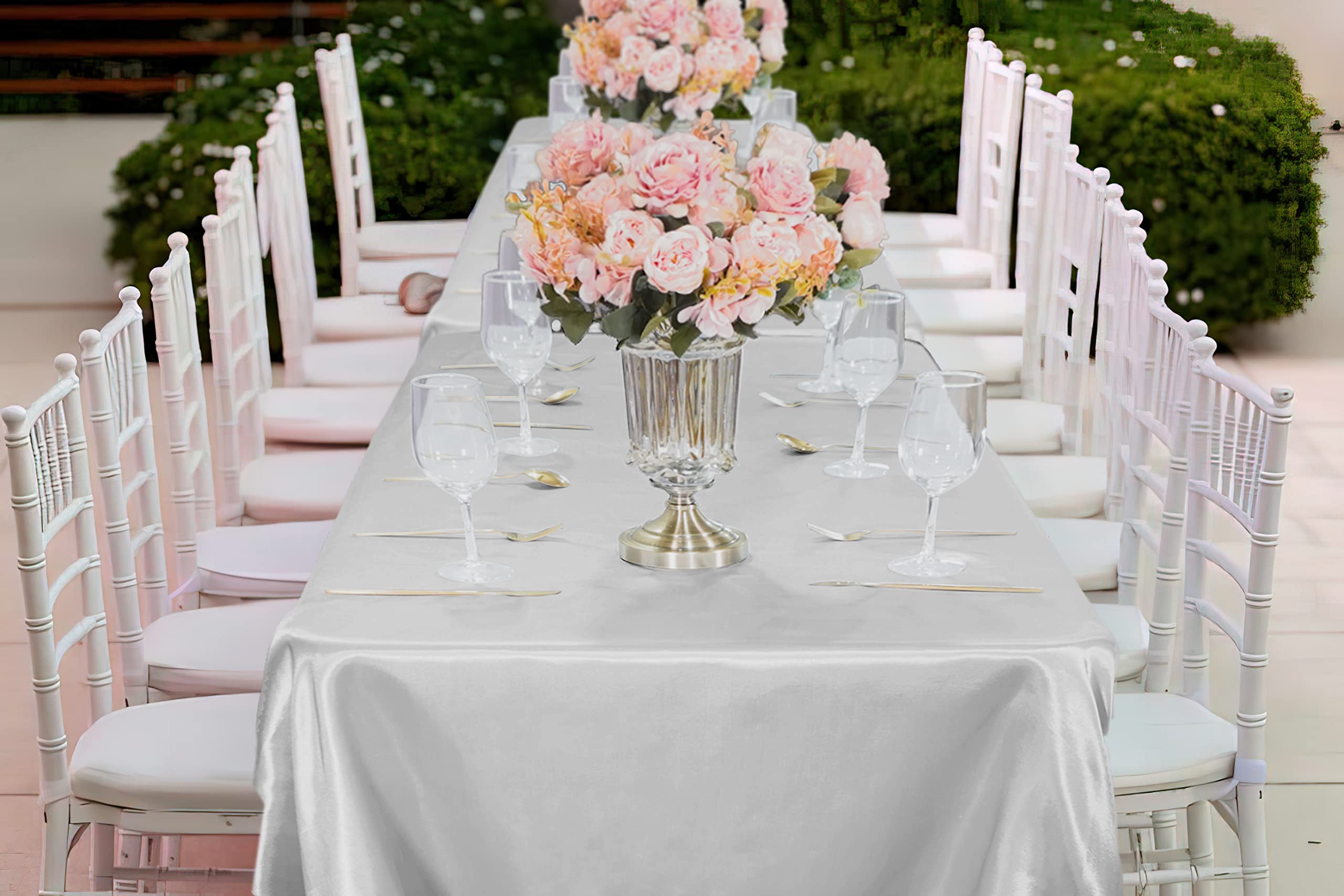 BLU REALE - CONFEZIONE DA 12 - Tovaglia in raso, tovaglia rettangolare per matrimonio, tovaglia in tessuto liscio per banchetti nuziali, feste ed eventi - Italia
