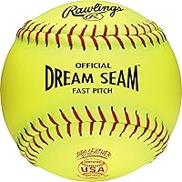 Rawlings Official USA Pro Leather Dream Seam Fastpitch Softballs - 12" C12RYLA USA/ASA Approved, Bulk Packs for Elite Play