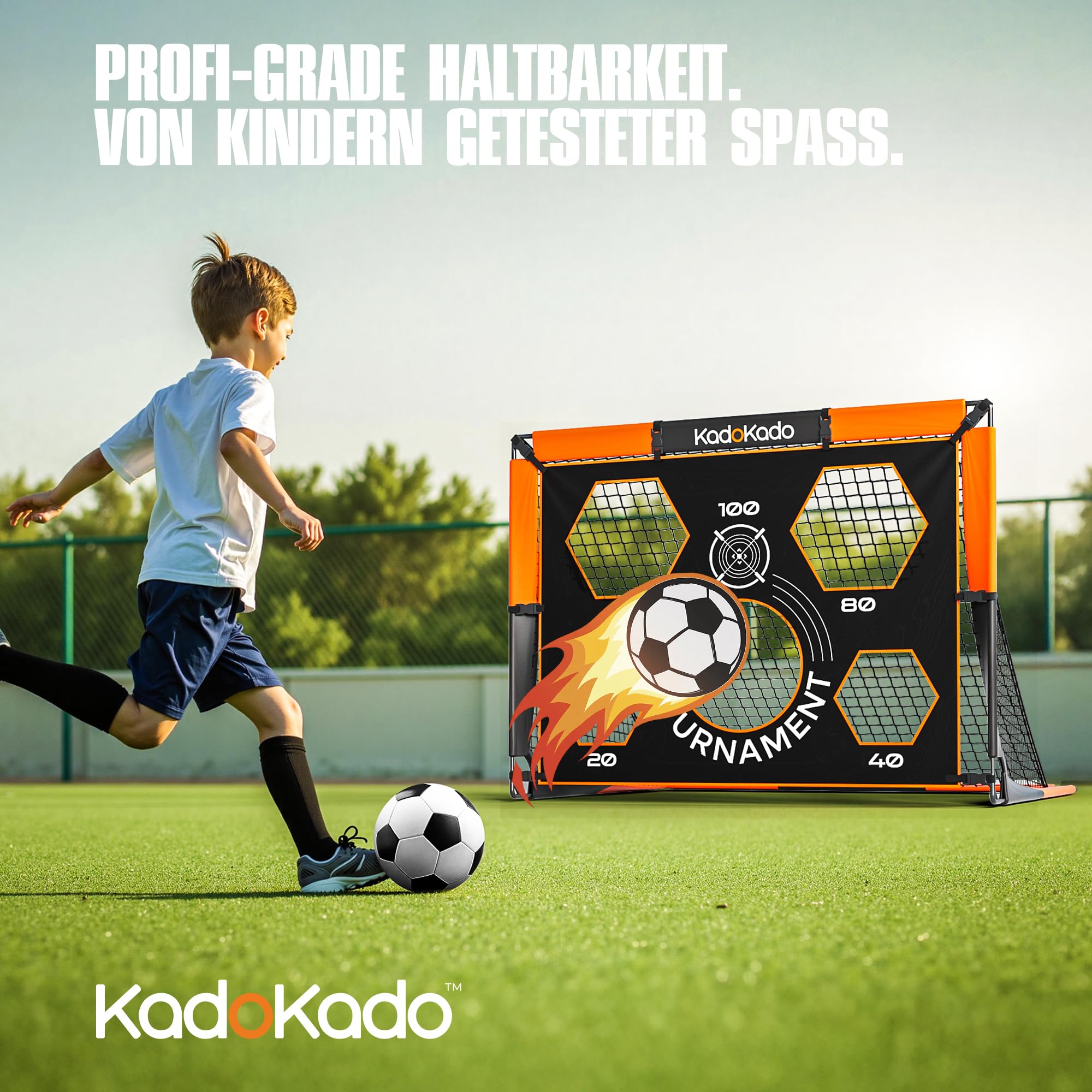 Fußballtore Kinder 120x90cm mit Tragetaschen, Fussballtore für Garten Outdoor, Pop-Up Tore mit Fiberglasstangen