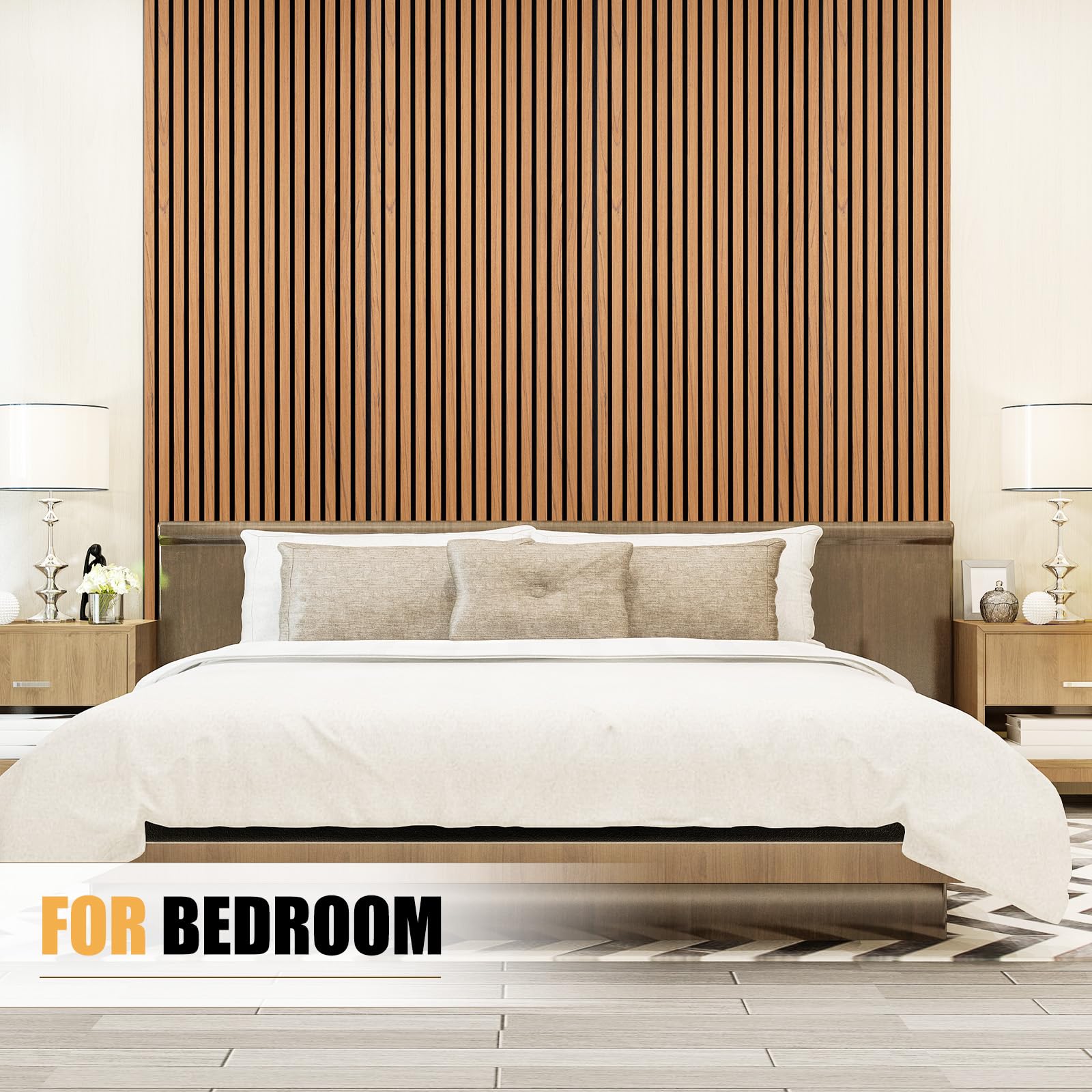 DOLLAR BOSS Paneles de madera para paredes, paneles de pared acústicos de 120 x 60 cm, paquete de 2, paneles de madera a prueba de sonido, paneles de pared decorativos 3D, paneles de pared de listones