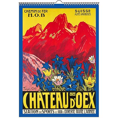 Switzerland 2025 Wall Calendar | [13 Pages 8"x12"] | Vintage Travel Posters