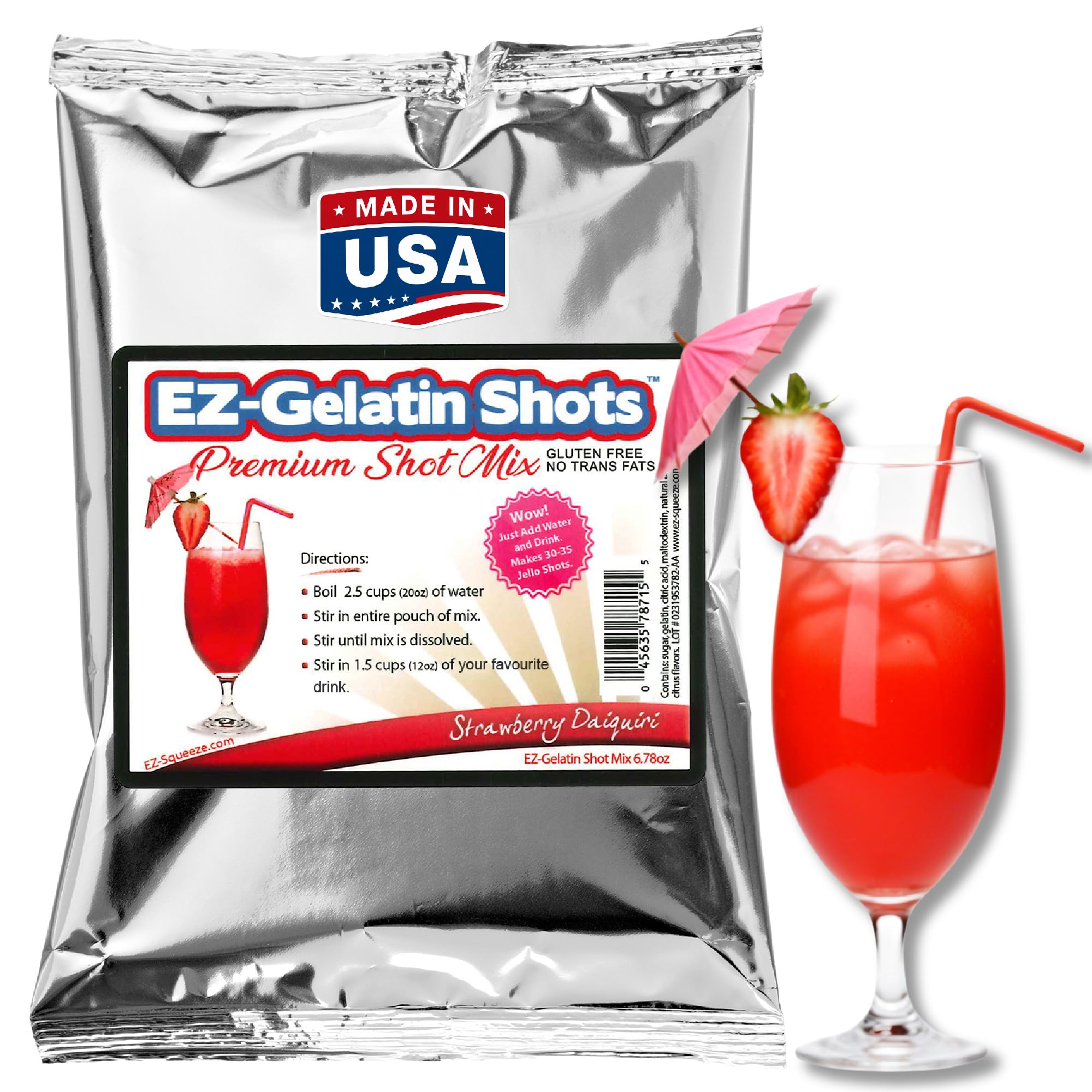 Amazon.com : Strawberry Daiquiri Jello Shot Mix, 6.78oz Gluten