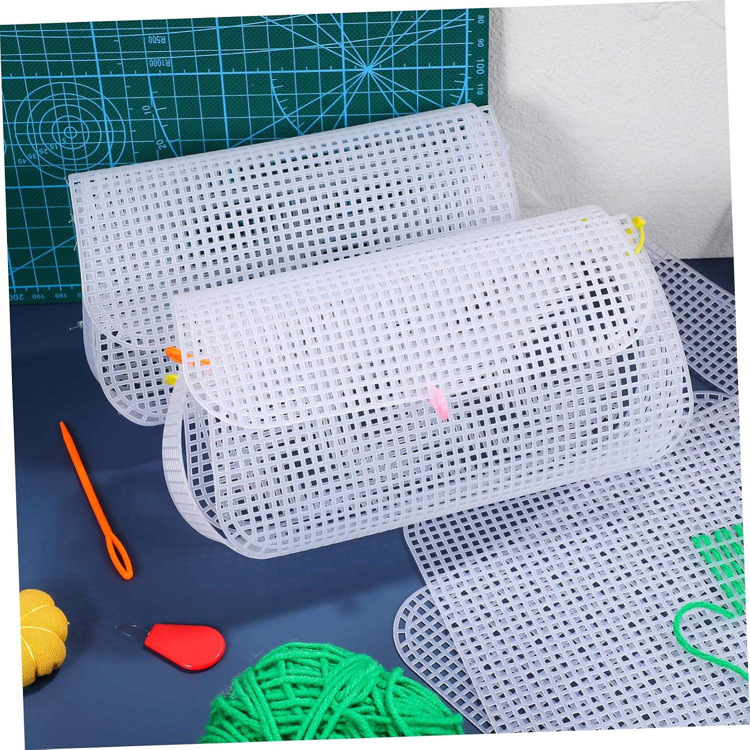 BEBEMOKO Embroidery Mesh Sheets 4 Pack of Plastic Mesh Sheets Canvases for Crafts