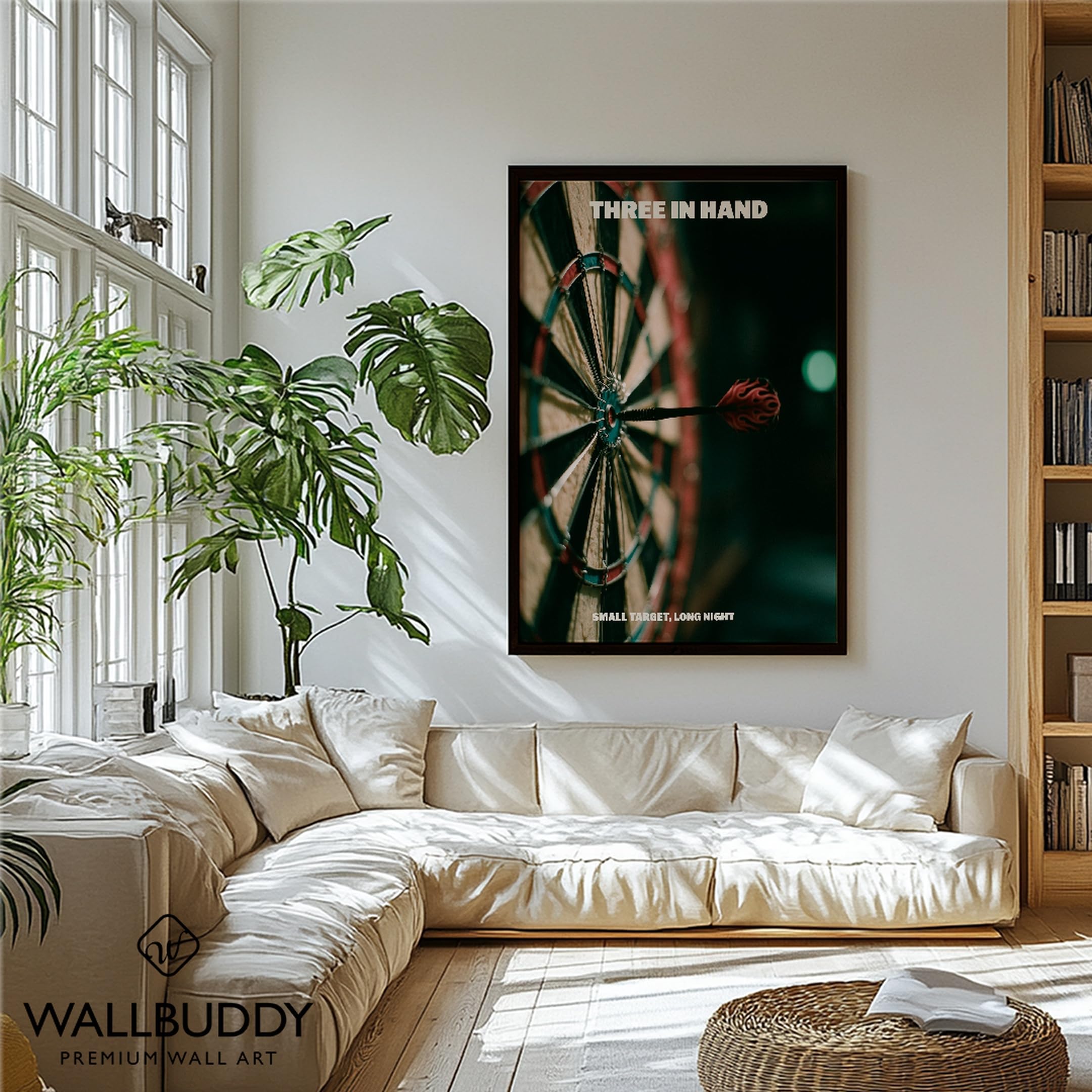 WallBUddy Dartboard Nahaufnahme Wandkunst Dru (60 x 90 cm, Schwarz gerahmt)