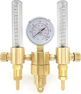 RX WELD Upgraded Version Dual Output Argon Regulator Flow Meter Mig Tig 0-60CFH CGA580 Inlet 5/"8 UNF-18RH Outlet