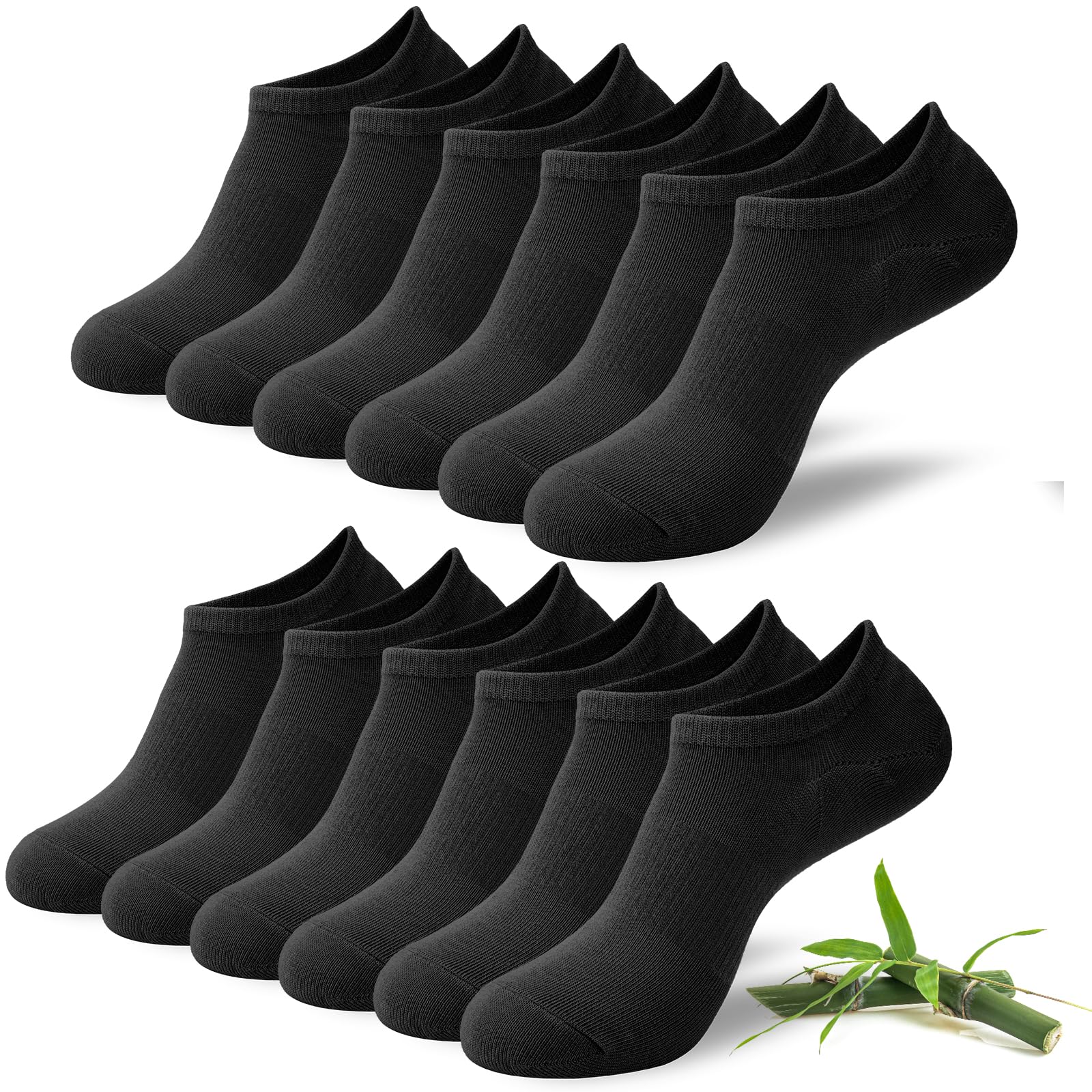 Niofind Bamboo Trainer Socks for Womens and Mens, No Show Ankle Socks Low Cut Invisible Non Slip Liner Socks Multipack Casual Footies for Sneaker Loafers and Boat Shoes — view 14