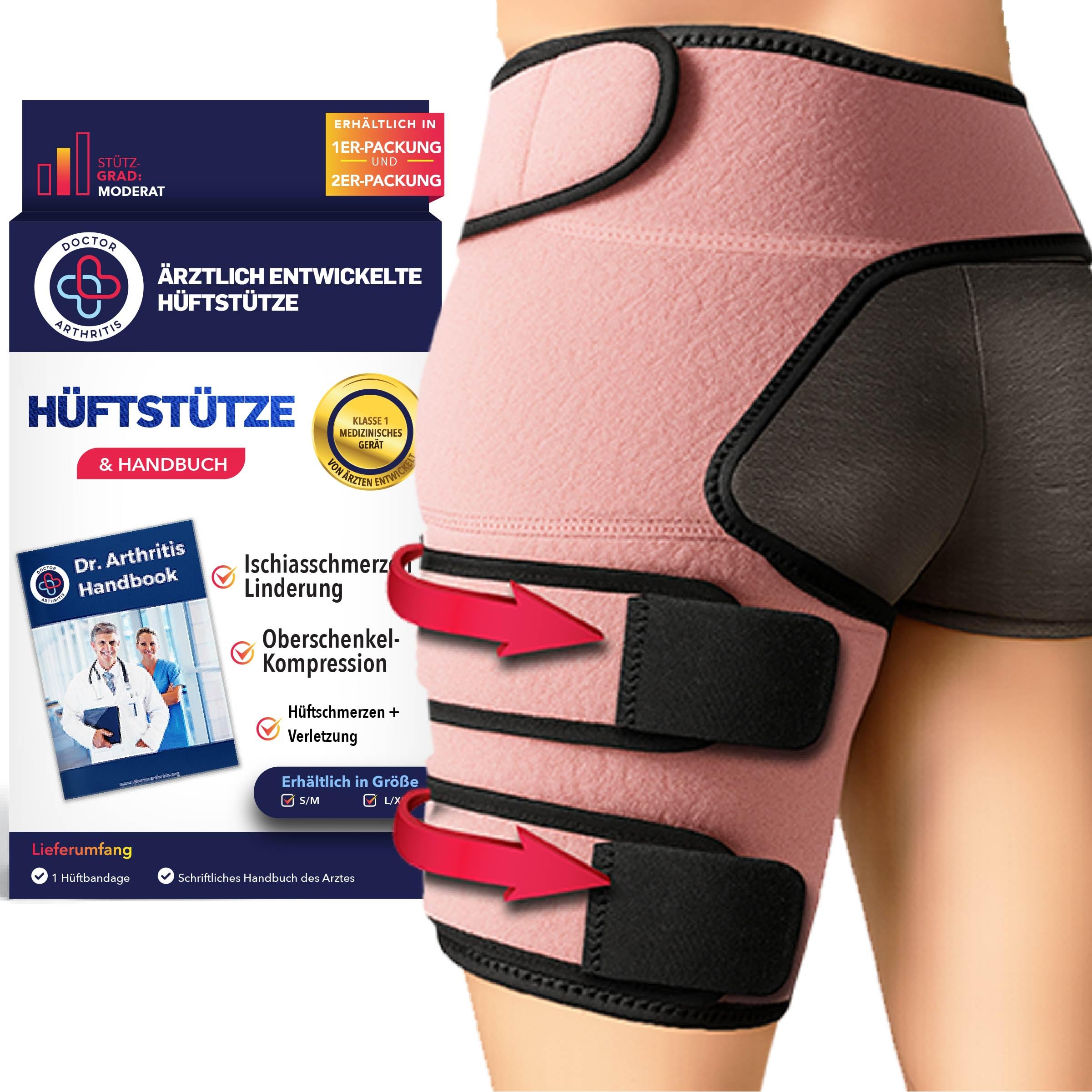 Dr. Arthritis Von Ärzten Entworfen, Stabilisierende Oberschenkelbandage, Hüftgelenkstütze für Ischias-Schmerzlinderung