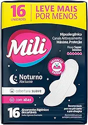 Mili Absorvente Noturno Suave c/abas – 16 unidades