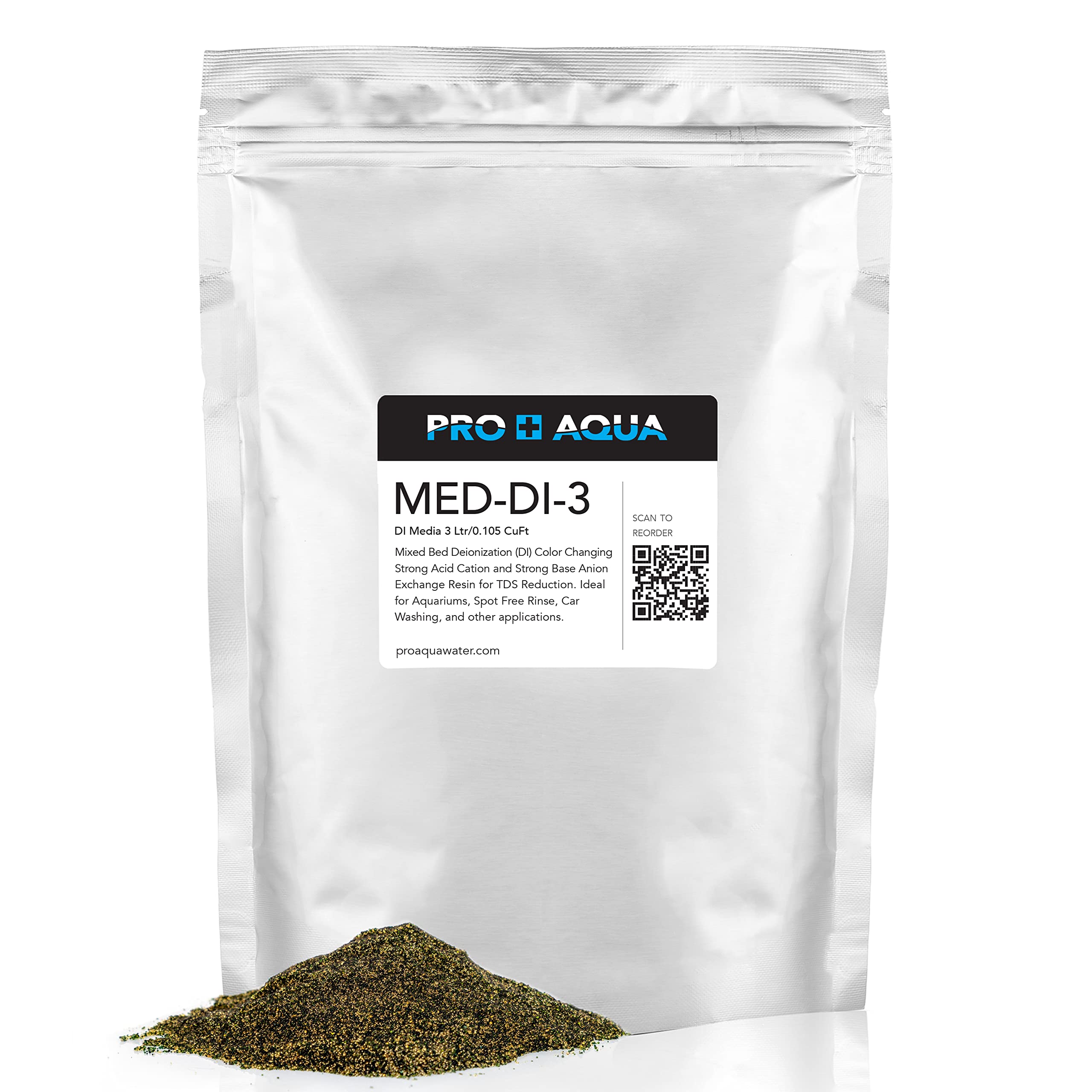 DI Resin Replacement Refill Deionization Color Changing Premium Grade, TDS Filtration, Aquariums, Spot Free Rinse, 3 Liter