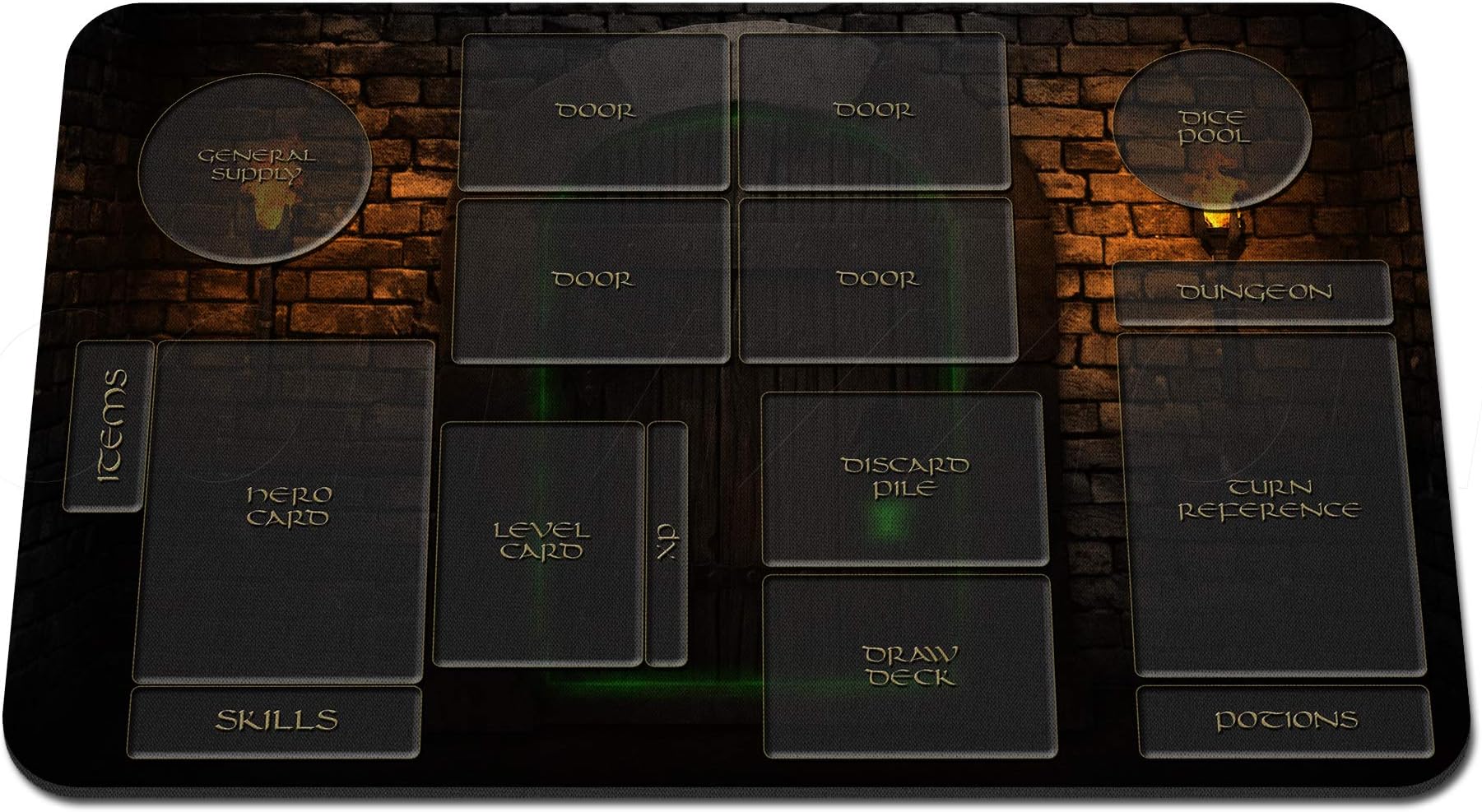 One Deck Dungeon Playmat Neoprene Play Mat for Card Game Custom Design 18" x 12" x 2.5mm