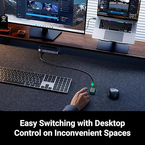 Miniatura 7 de UGREEN Entrada de interruptor USB A y C para computadoras, comparte 4 puertos, selector de conmutación para PC, laptop, teclado, ratón, cámara web,