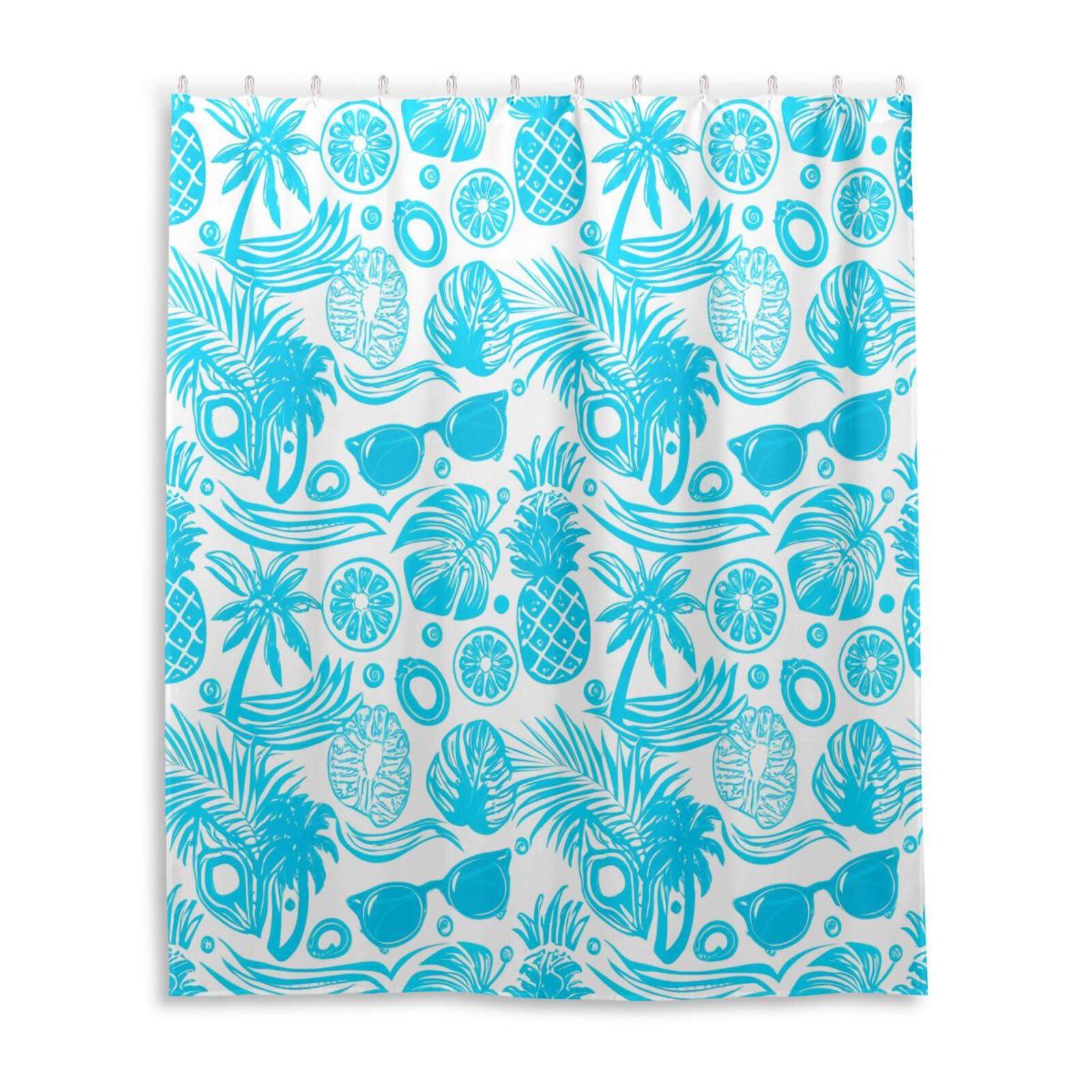 DUOBU Pineapples Shower Curtain Washable Waterproof Fabric Bath Curtain 60x72Inch Shower Curtains with Hooks for Bathroom Decor