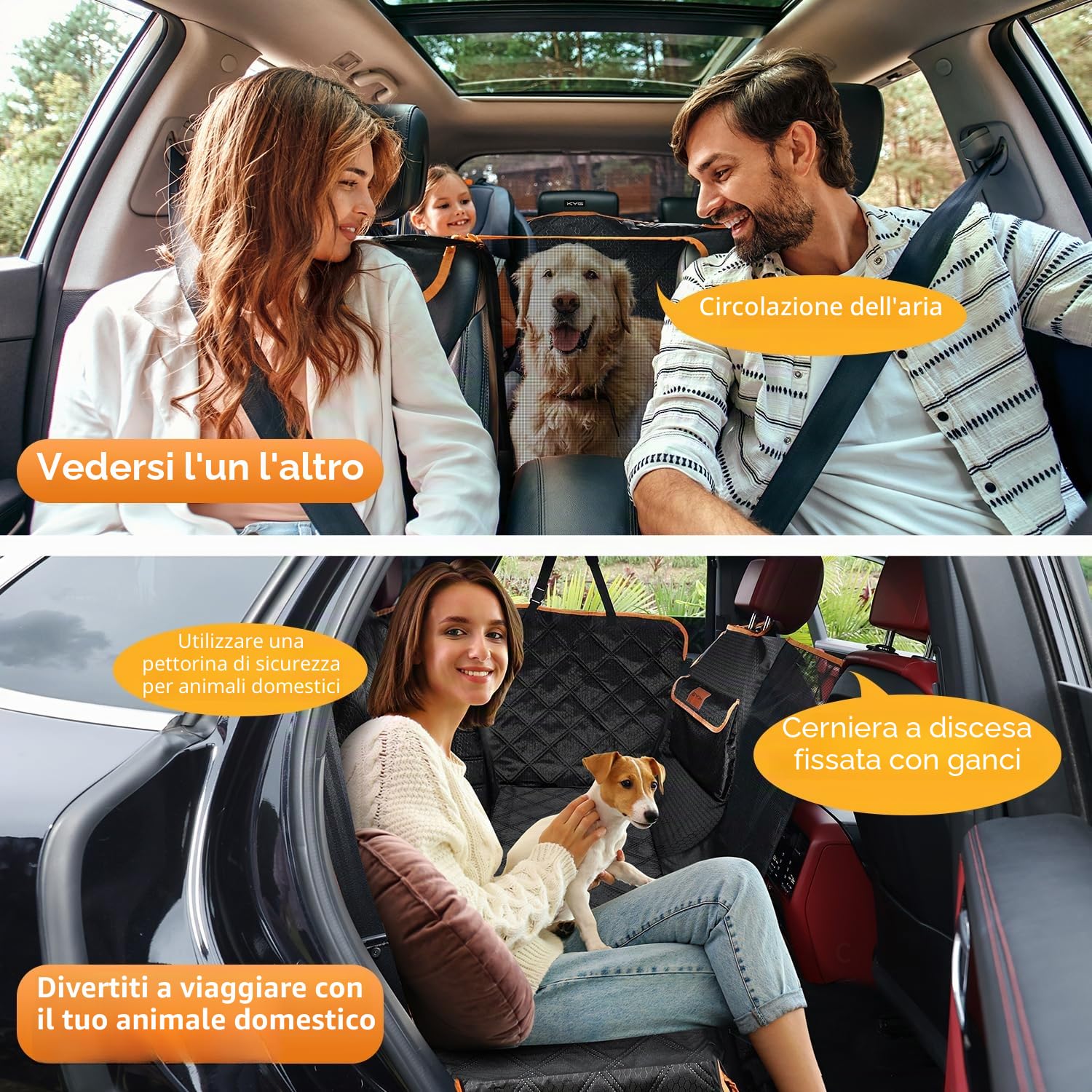 KYG Coprisedile Auto per Cani, Modello Aggiornato Coprisedile Posteriore Auto per Cani Telo Auto per Cani Copri Sedile Posteriore Impermeabile Antigraffiato e Antiscivolo, 135x 175cm