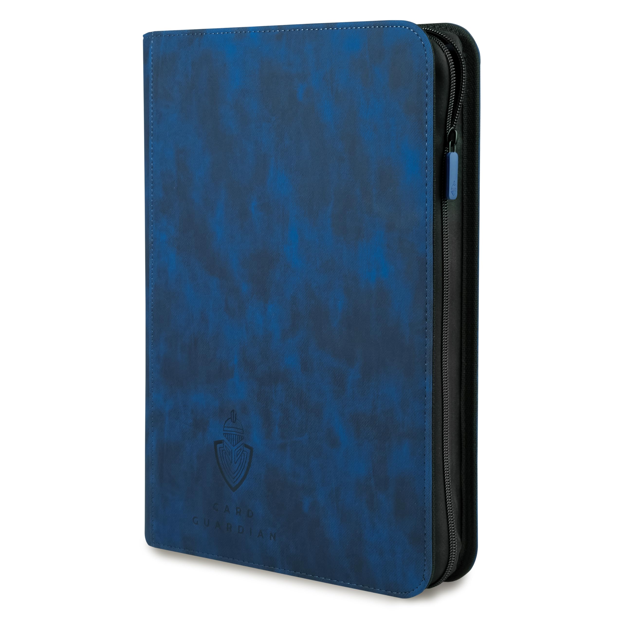 Card Guardian - 9 Pocket Premium Binder with Zipper for 504 Cards - Side Loading Pockets for Trading Card Games TCG (Blue)