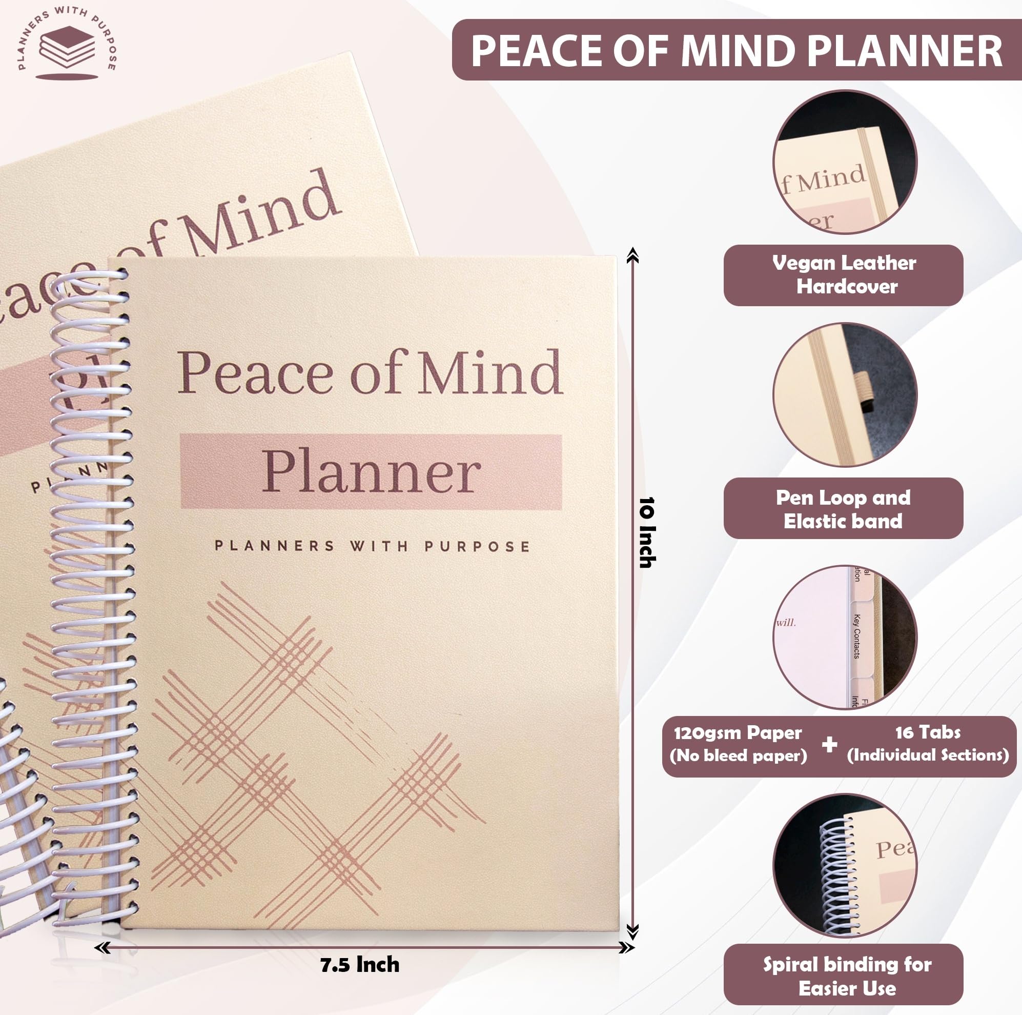 Planners with Purpose Terminarz końca życia - Guided Final Arrangements When I'm Gone Workbook Organizer notatnik z informacjami o beneficjencie, przygotowanie testamentu, ostatnie życzenia,