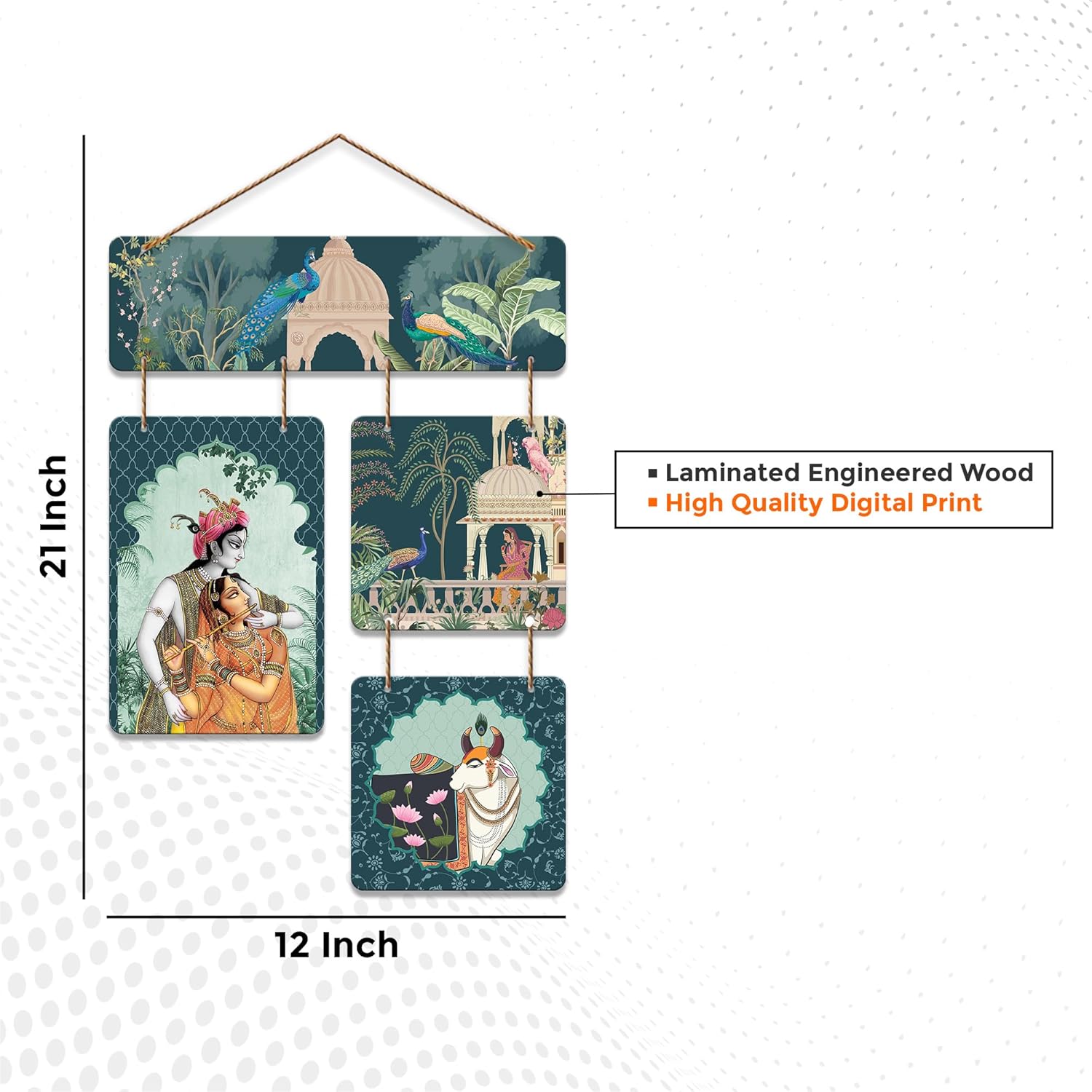 Artvibes Madhubani Art Wall Hanging Home Decorative Wall Art for Living room | Bedroom | Gifts | Wall Hanger for Decoration | Modern Decor Artwork | Wall Sculpture | Signs & Plaques (WH_6532N)