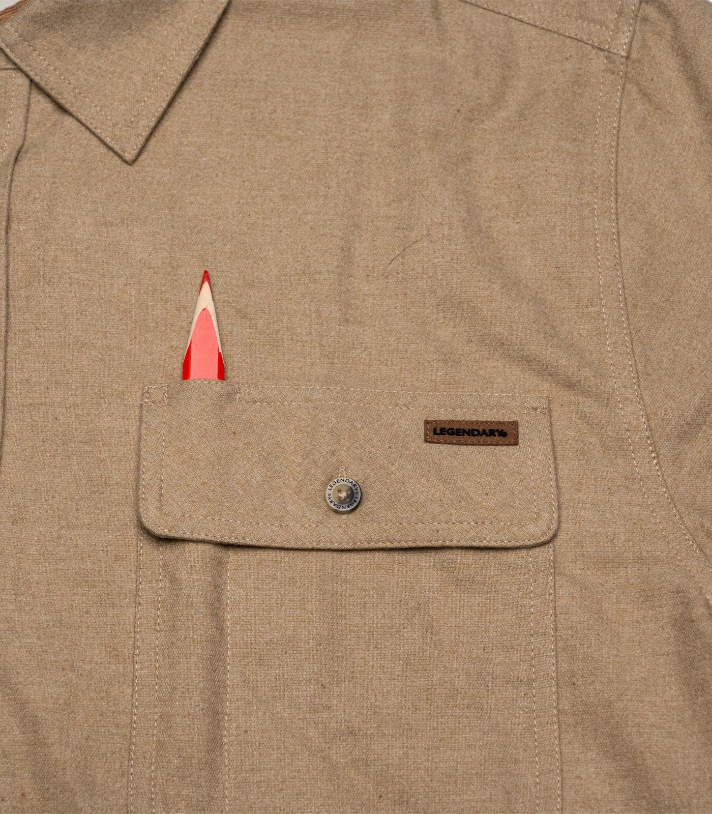 Legendary Whitetails Camisa de Franela Buck Camp para Hombre, Manga Larga, con Botones, Estilo Casual, puños de Pana, Color Arena Jaspeado, Talla L, Arena Jaspeada, L