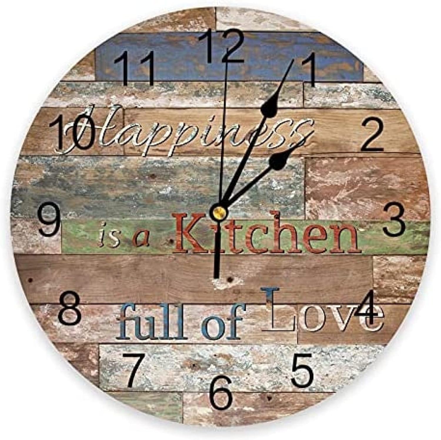 Bathroom Clock Retro Wood Grain Kitchen Text Clocks Modern Design Home Decor Wall Clocks For