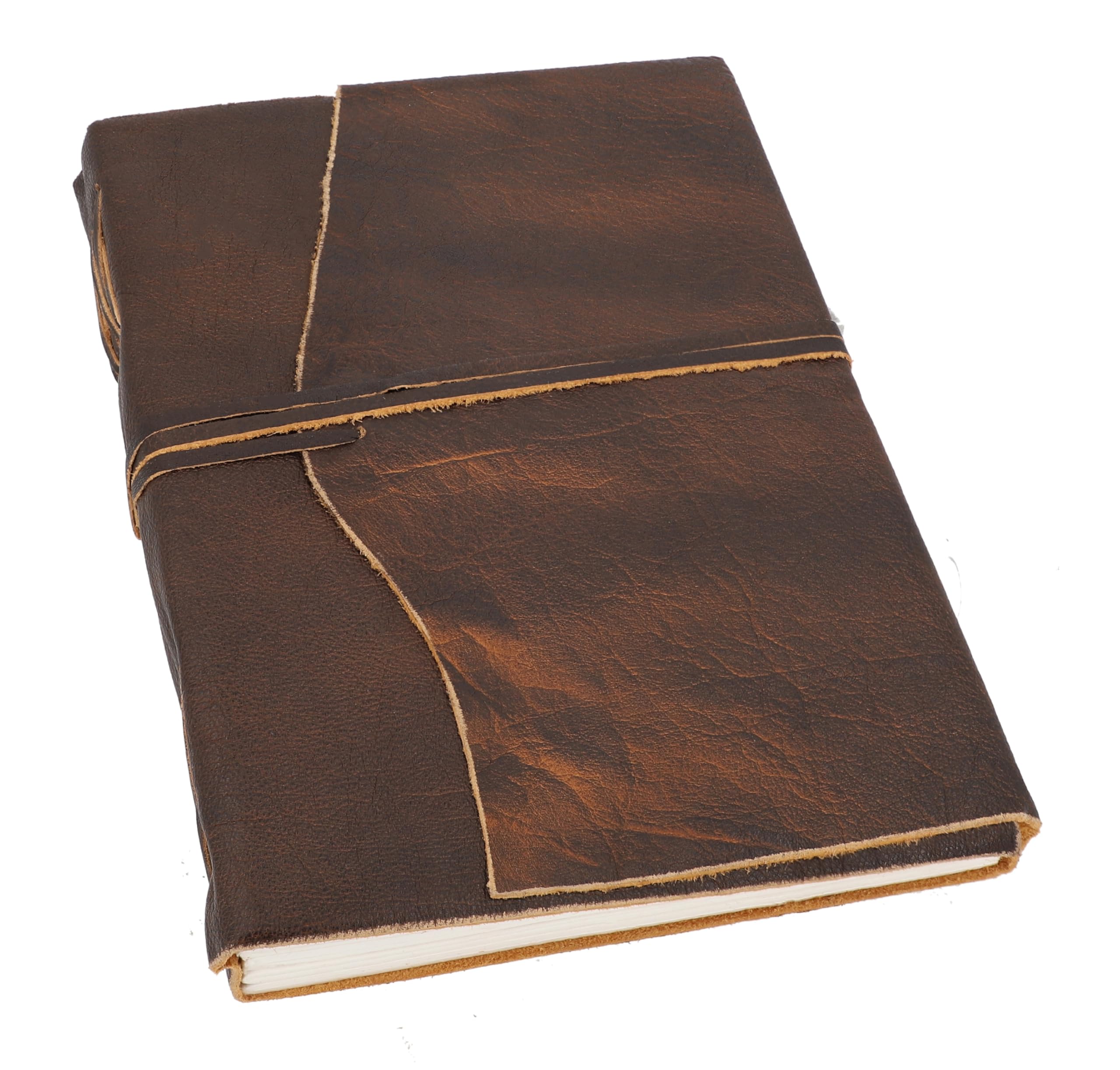 Gusti Buch Leder - Bella Damen und Herren Buch Skizzenbuch Gästebuch DIN A4 Braun Leder