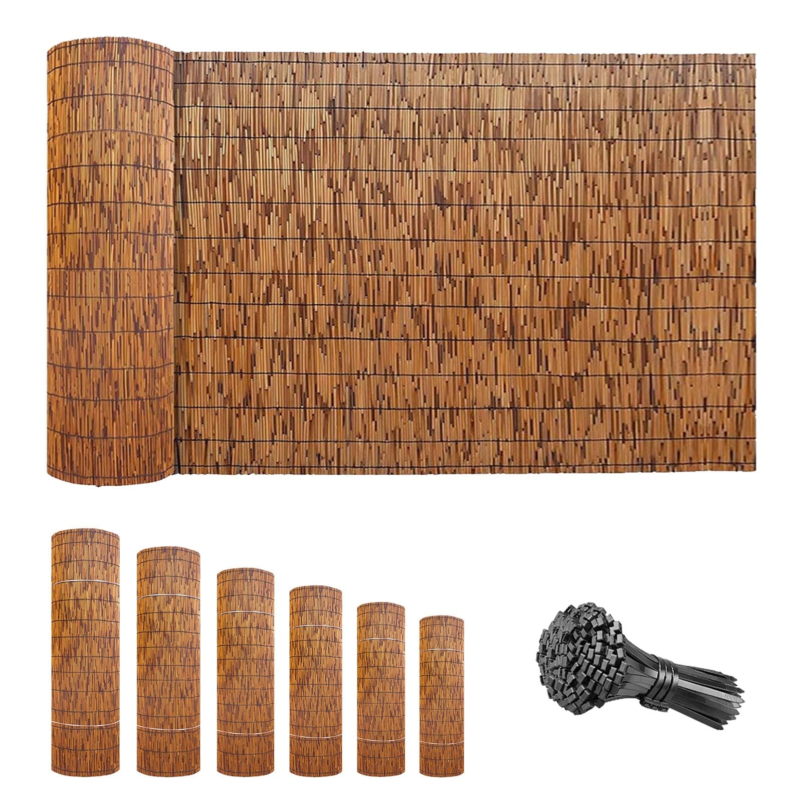 Genérico Ocultacion Jardin Valla Exterior, Natural Cañizo Vallas de Madera, Privacidad Cerca de Bambu, Cañizo Valla para Interiores y Exteriores Balcón Terraza Decoración(80 * 1200cm)