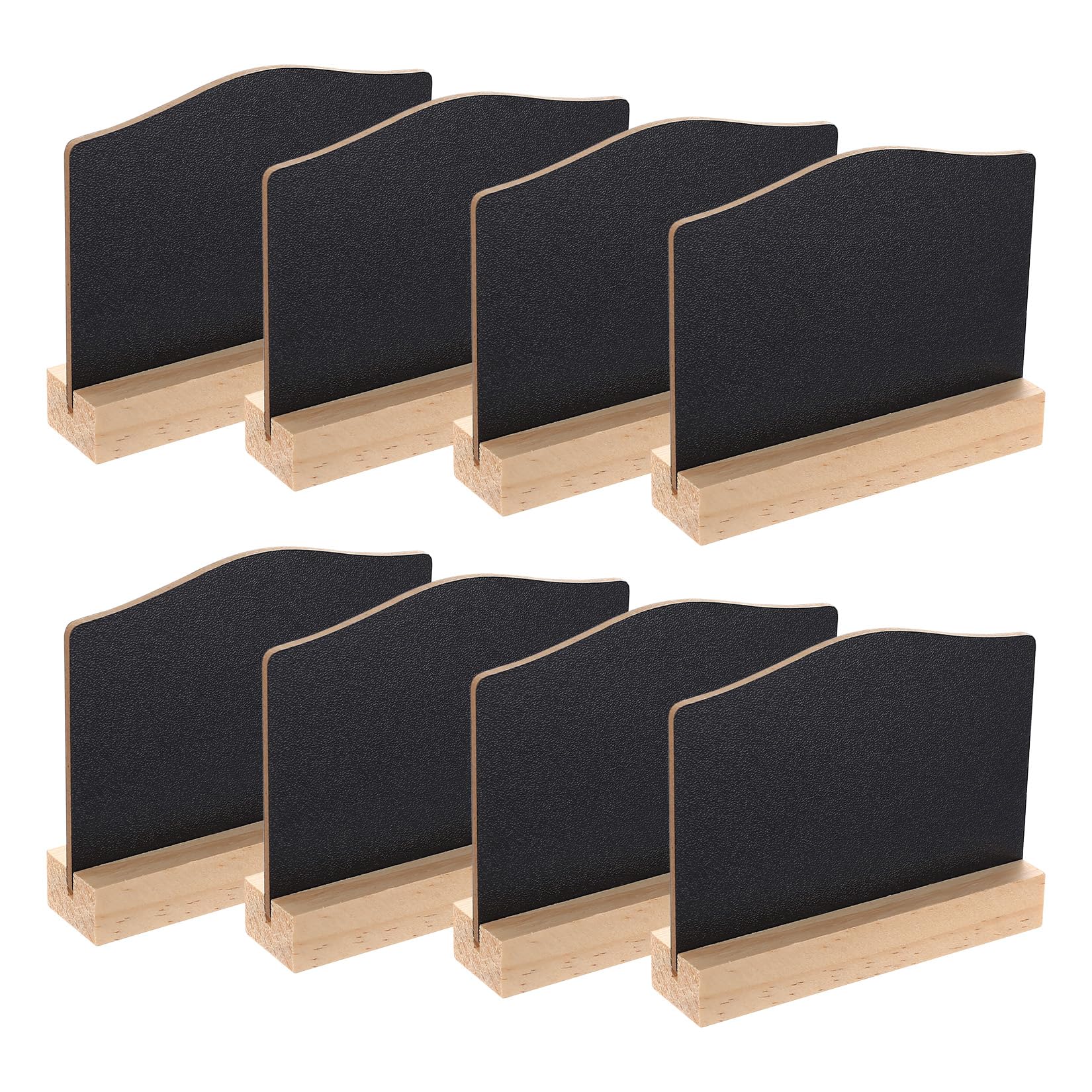 8 PcsMini Chalkboard Signs with Wooden Stand, Mini Chalk Boards, Mini Blackboard Signs, Small Chalkboards, Tabletop Food Signs for Buffet Labels Cafe Party Table Numbers Message Boards(10 x 7.5cm)