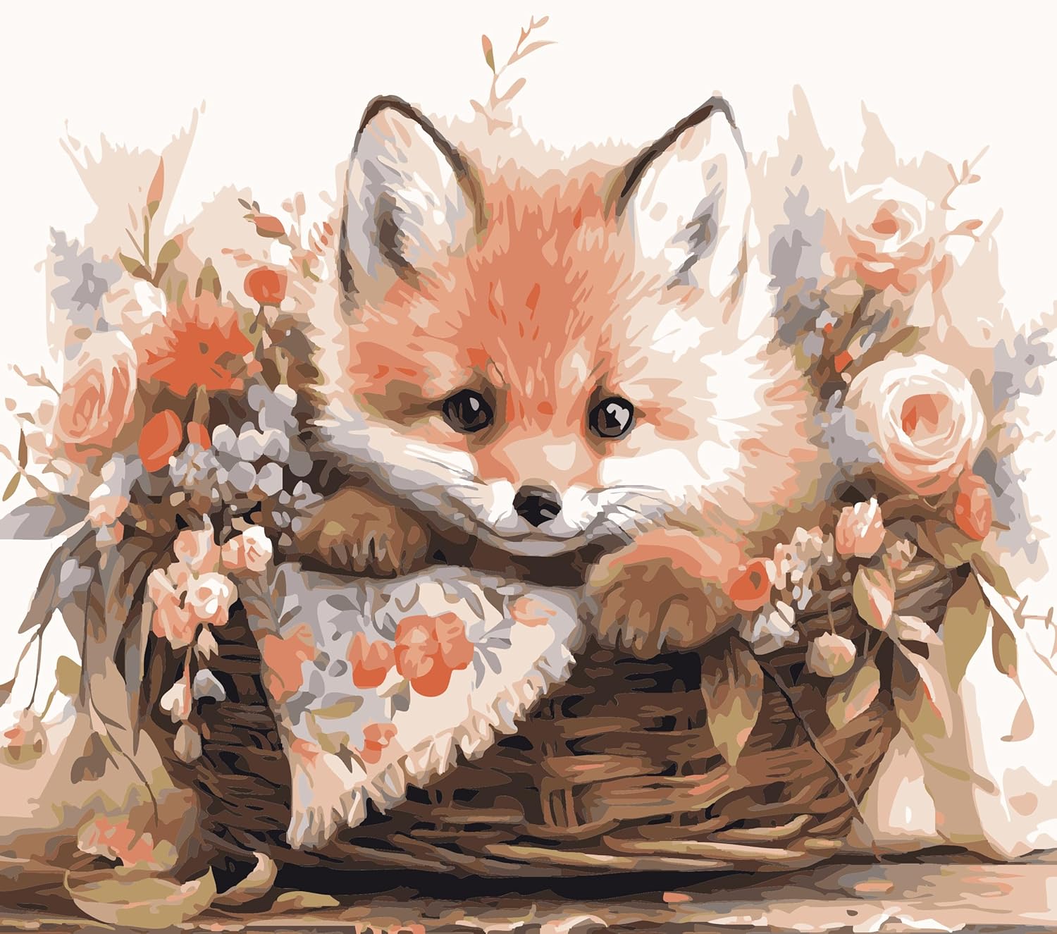 Fox Pictures Paint by Numbers for Adults Beginner,Cute Animal Painting Paint by Number Kits On Canvas Acrylic Paint,Drawing Paintwork with Paintbrushes Oil Painting Home Decor 20"x28"