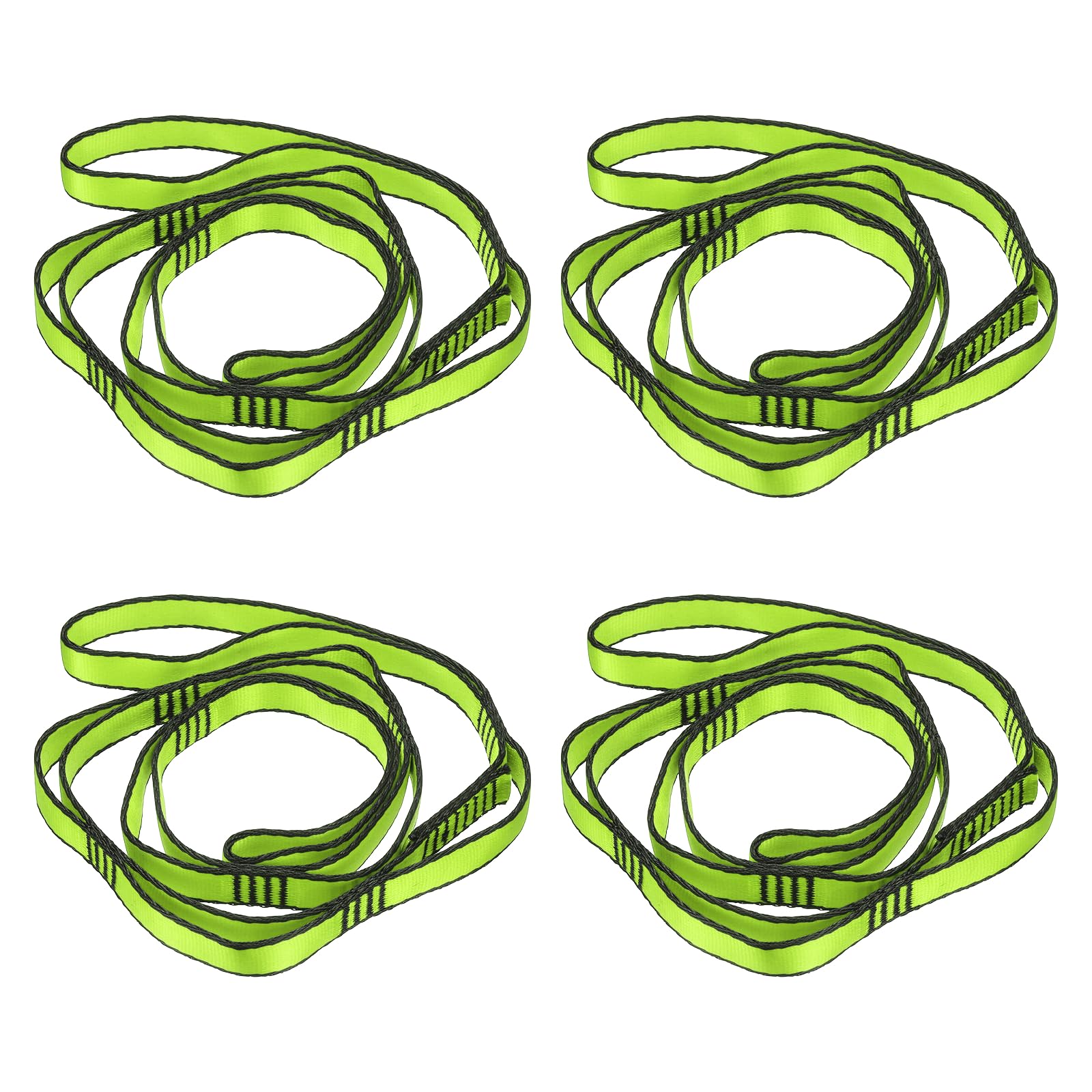 PATIKIL 43 Inch Daisy Chain Straps, 4 Pack Strong Climbing Strap Adjustable Nylon Chain Sling with 8 Loops for Aerial Yoga Hammock Swing, Green