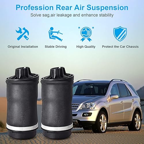 Miniatura 2 de Nifeida 2513200025 bolsas de resorte de suspensión de aire traseras compatibles con Mercedes Benz R320 2007-2009, R350 2006-2013, R500 2006-2007,