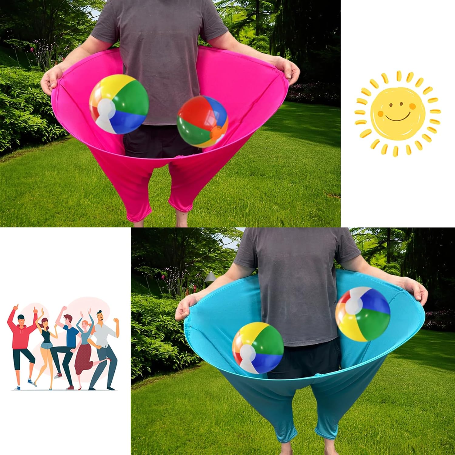 Granny Pants Yard Game, 2025 New Granny Pants Outdoor Game with Bouncy Balls, Giant Outdoor Games for Adults and Family, Funny Party Yard Games