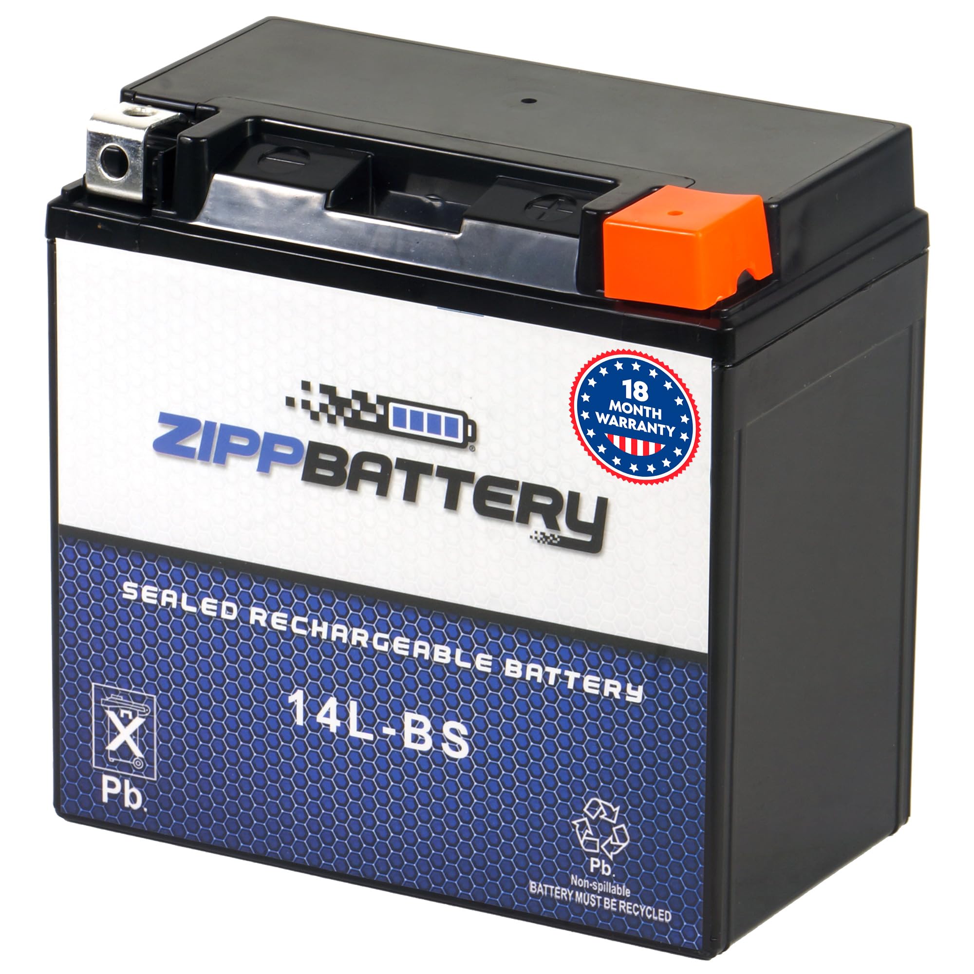 ZIPPBATTERY YTX14L-BS Maintenance-Free AGM Battery
