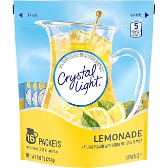 Crystal Light Lemonade Sticks Natural 8.6 Ounce Packets 16 Count