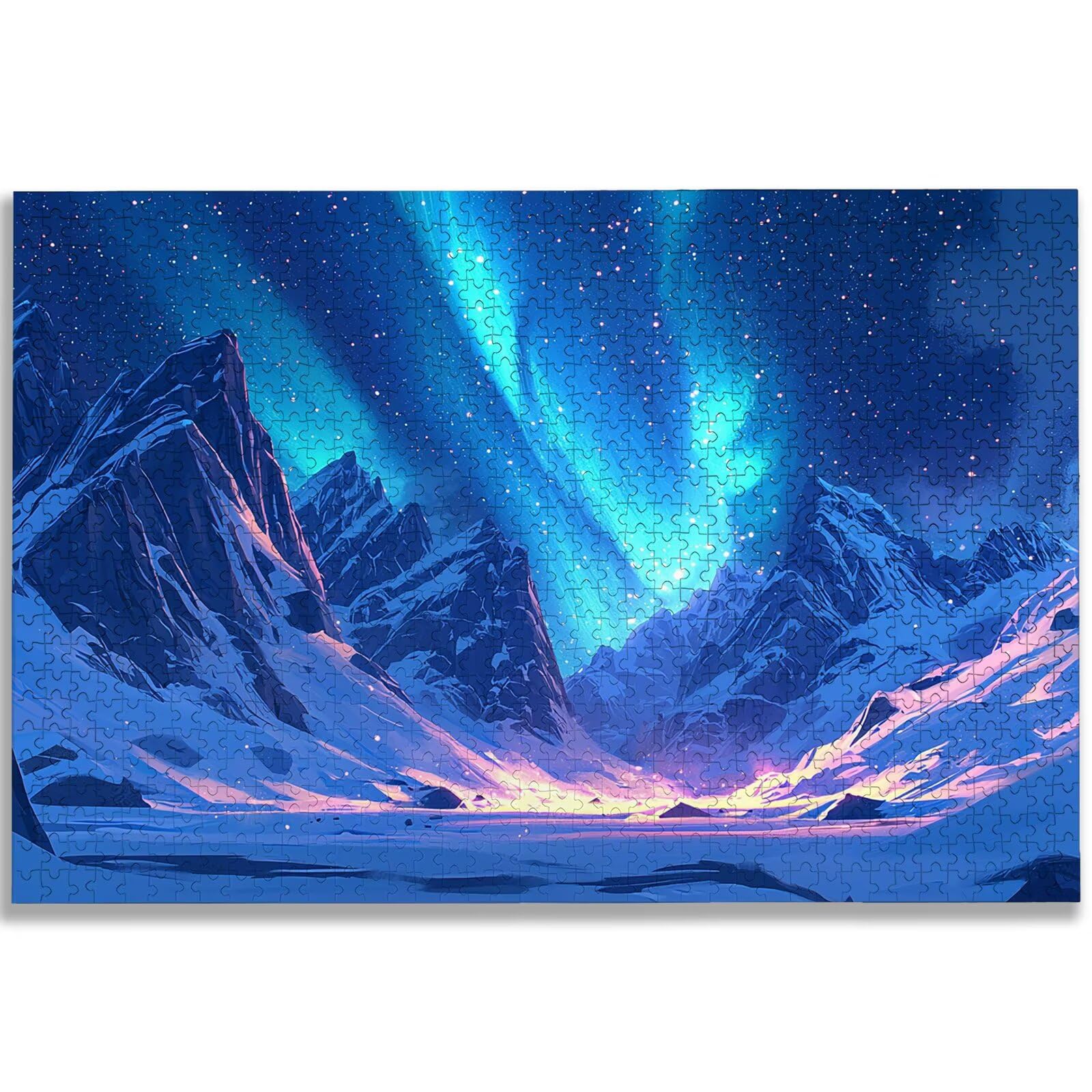 Puzzle 1000 Pezzi per Adulti, Puzzle Aurora1000 Pezzi Arte per Adulti e Ragazzi, Misura: 75x50 cm, Puzzles Paesaggio in Legno Impegnativi, Puzzles per Idea Regalo Donna e Uomo, Decorazioni Casa, -3412