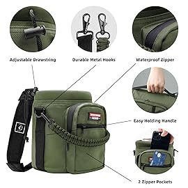 NATURE PIONEOR Water Bottle Holder with Adjustable Strap - Half/One Gallon (64/128oz) Insulated Water Bottle Sling Carrier with Phone Pocket & Paracord Handle, Outdoor Camping, Hiking, Gym