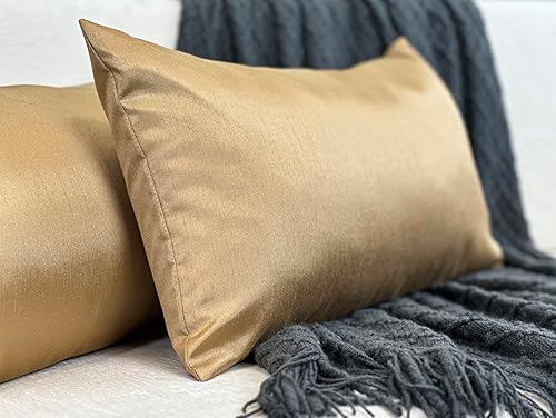 Vista 160 de Aiking Home - Funda de almohada de seda sintética, cierre de cremallera, juego de 2