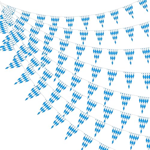 132 Feet Oktoberfest Bavarian Flag,4 Pack Oktoberfest Decorations,Bavarian Pennant Banner