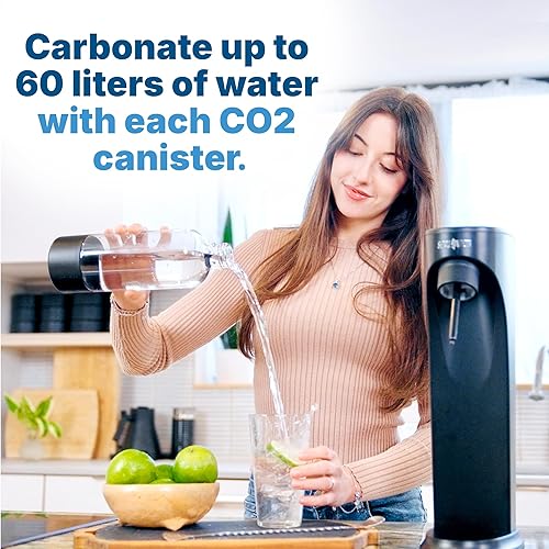 Miniatura 8 de SENSEation - Máquina de soda para cocina, nuevos artículos esenciales para el hogar, juego de máquina de agua con gas con 2 cartuchos de CO2