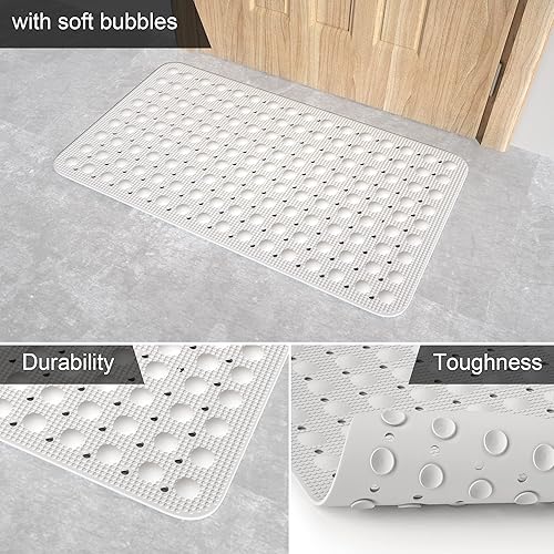 Miniatura 5 de Tapete de baño antideslizante para bañera, tapete de ducha antideslizante, de goma natural sin olores de plástico, perfecto para bebés y ancianos,
