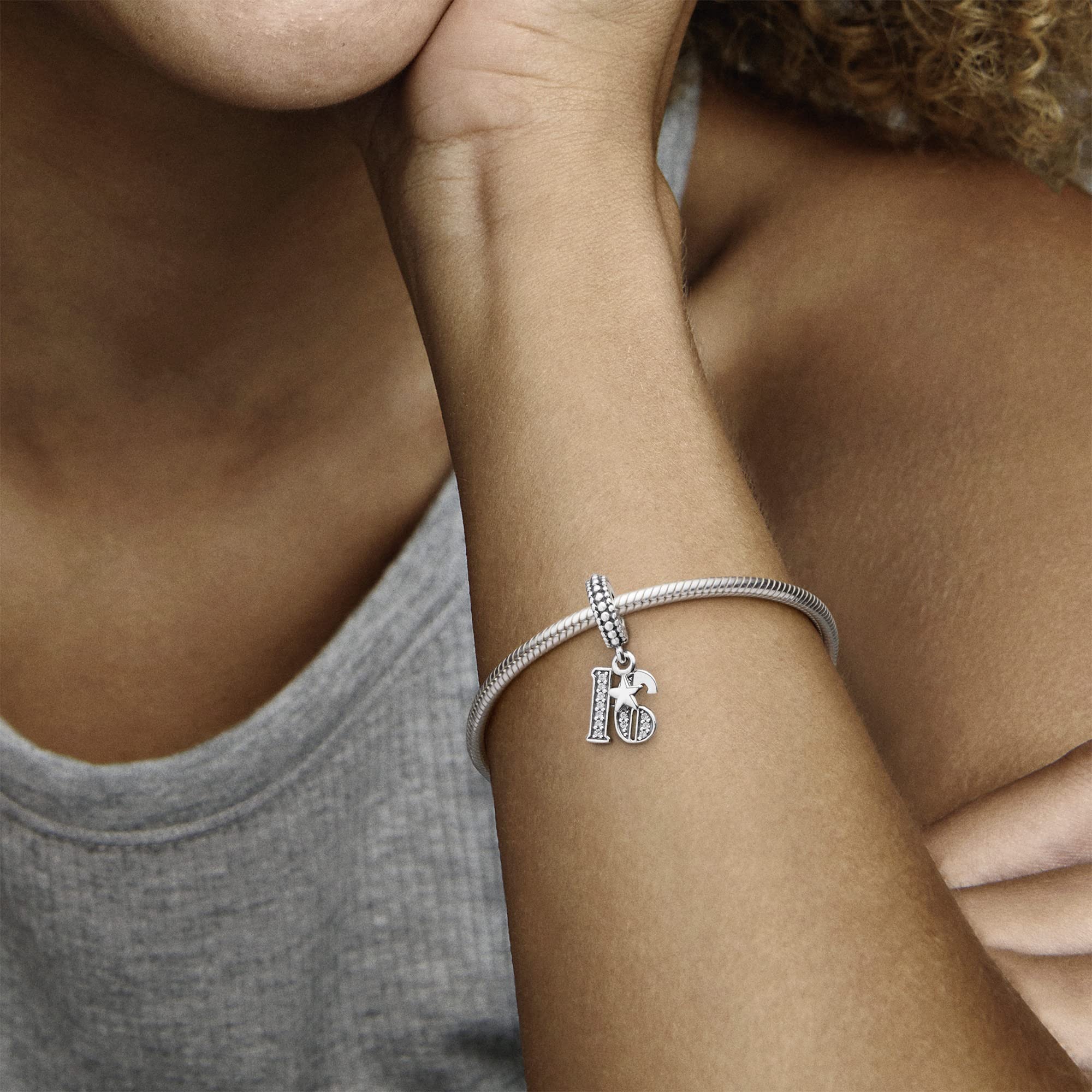 PANDORA Icons Pendente in argento con zirconia cubica trasparente