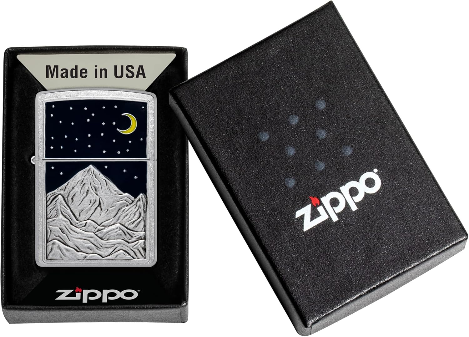 Zippo Mountain Emblem Street Chrome Pocket Lighter
