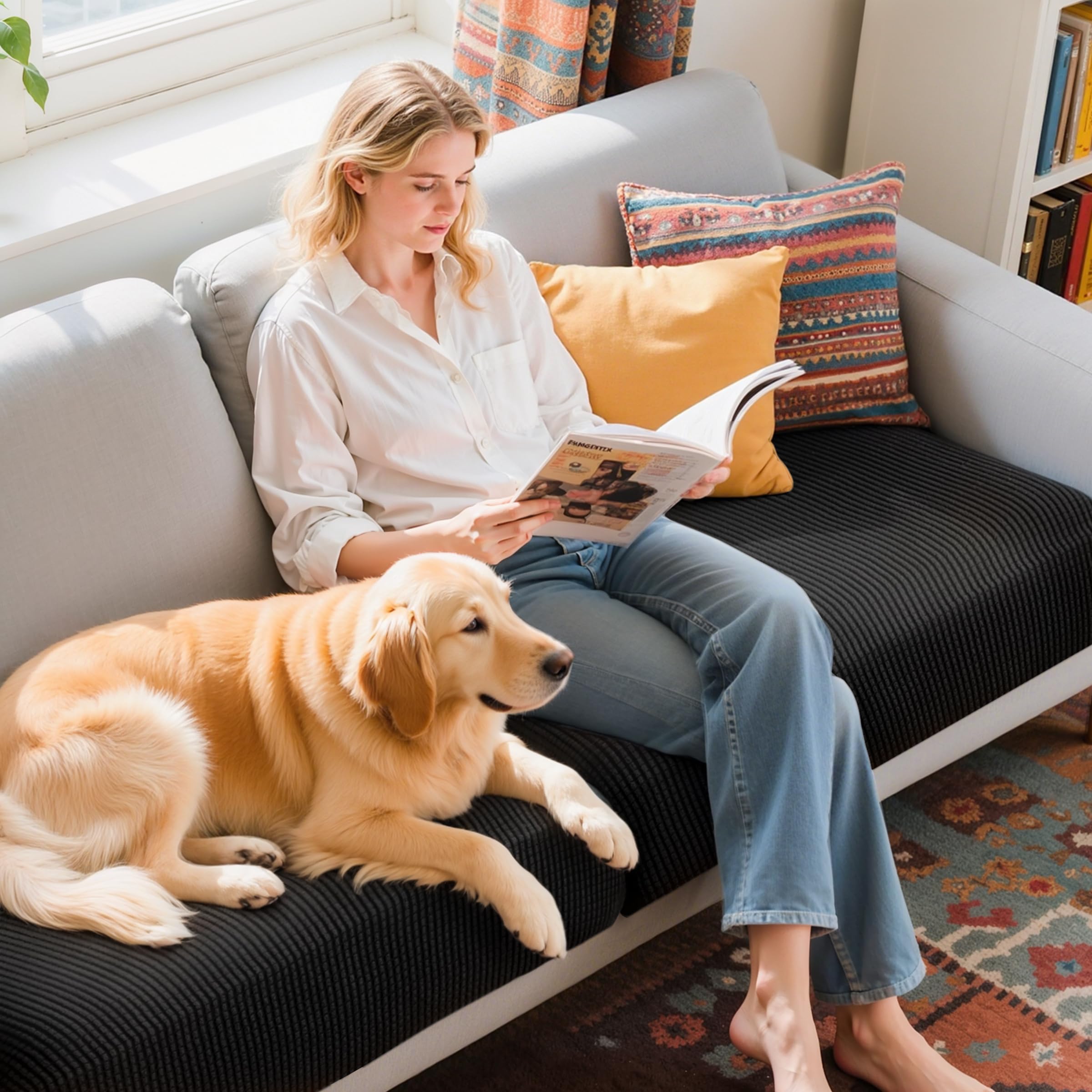 Amazon.com: Hokway Stretch Couch Cushion Covers, 2 Piece