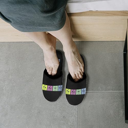 Miniatura 8 de Science Teacher Chemical Elements Slippers For Women Indoor Washable Non Slip Light Soft House Cotton Shoes Bedroom