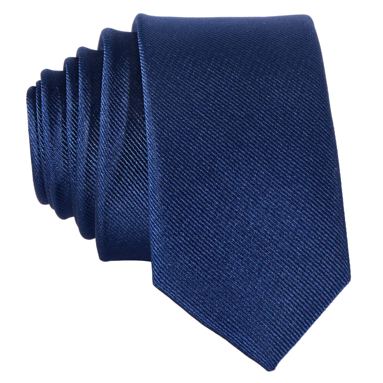Dondon Men's Blue Narrow Slim Tie Handmade Navy