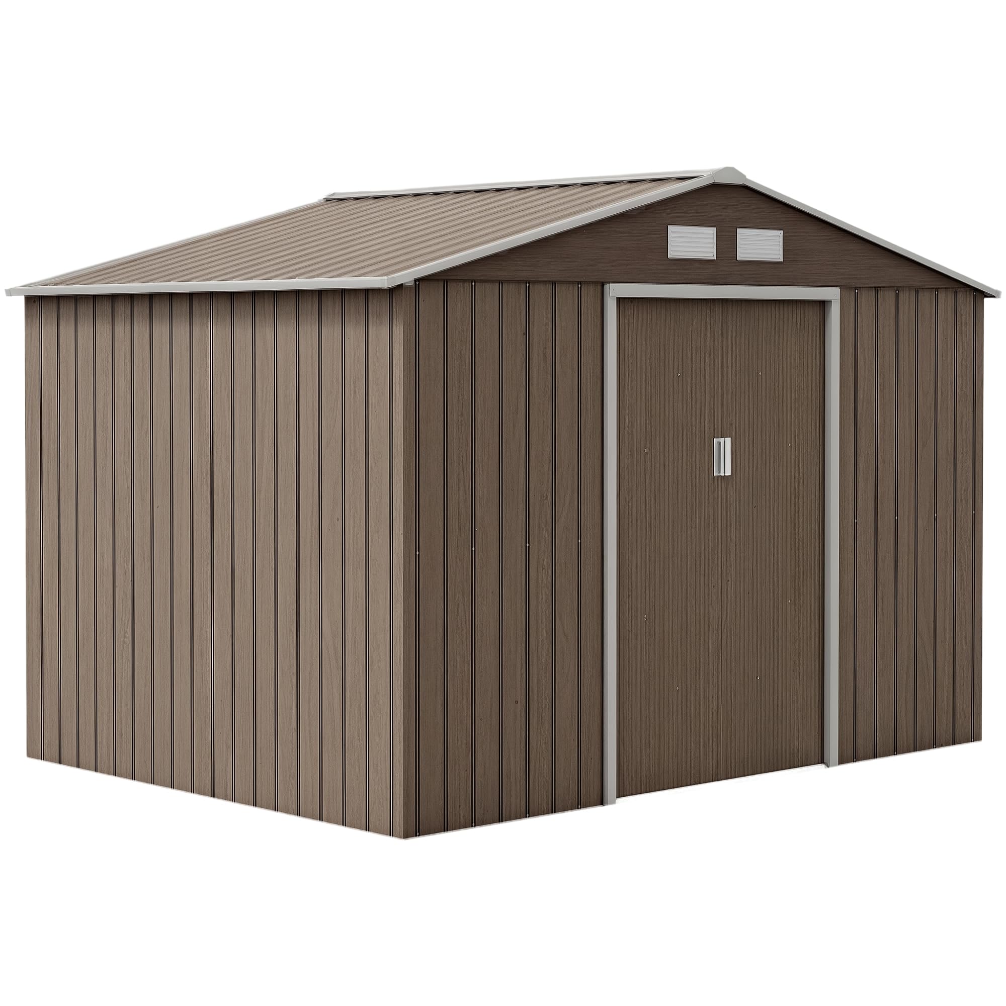 Outsunny Caseta de Jardín Exterior, 5 m² 277x195x192 cm, Cobertizo de Jardín Exterior Metálico con 2 Puertas Correderas, Base Refuerzo (Suelo NO Incluido) y 4 Ventanas, Gris — view 10