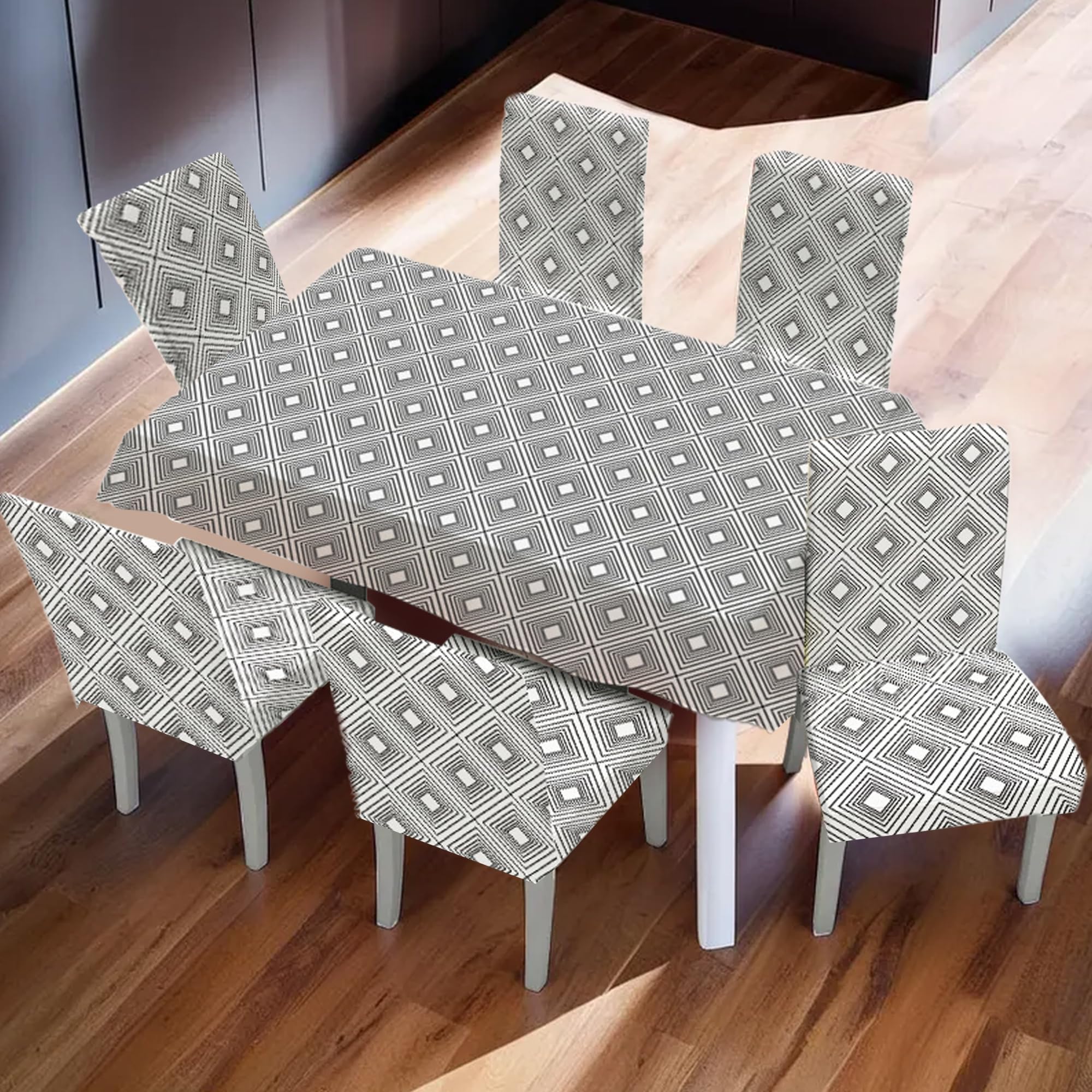 See full amazon price history chart for Kuber Industries Set of 7 Waterproof & Oil Repellent Dining Table Chair Cover 6 Seater Full Set | Washable & Dustproof Seat Cover Protector Slipcover | Square Design - Grey and White Kuber Industries Set of 7 Waterproof & Oil Repellent Dining Table Chair Cover 6 Seater Full Set | Washable & Dustproof Seat Cover Protector Slipcover | Square Design - Grey and White (B0DF7YK9TQ) Amazon Price History, Amazon Price Tracker