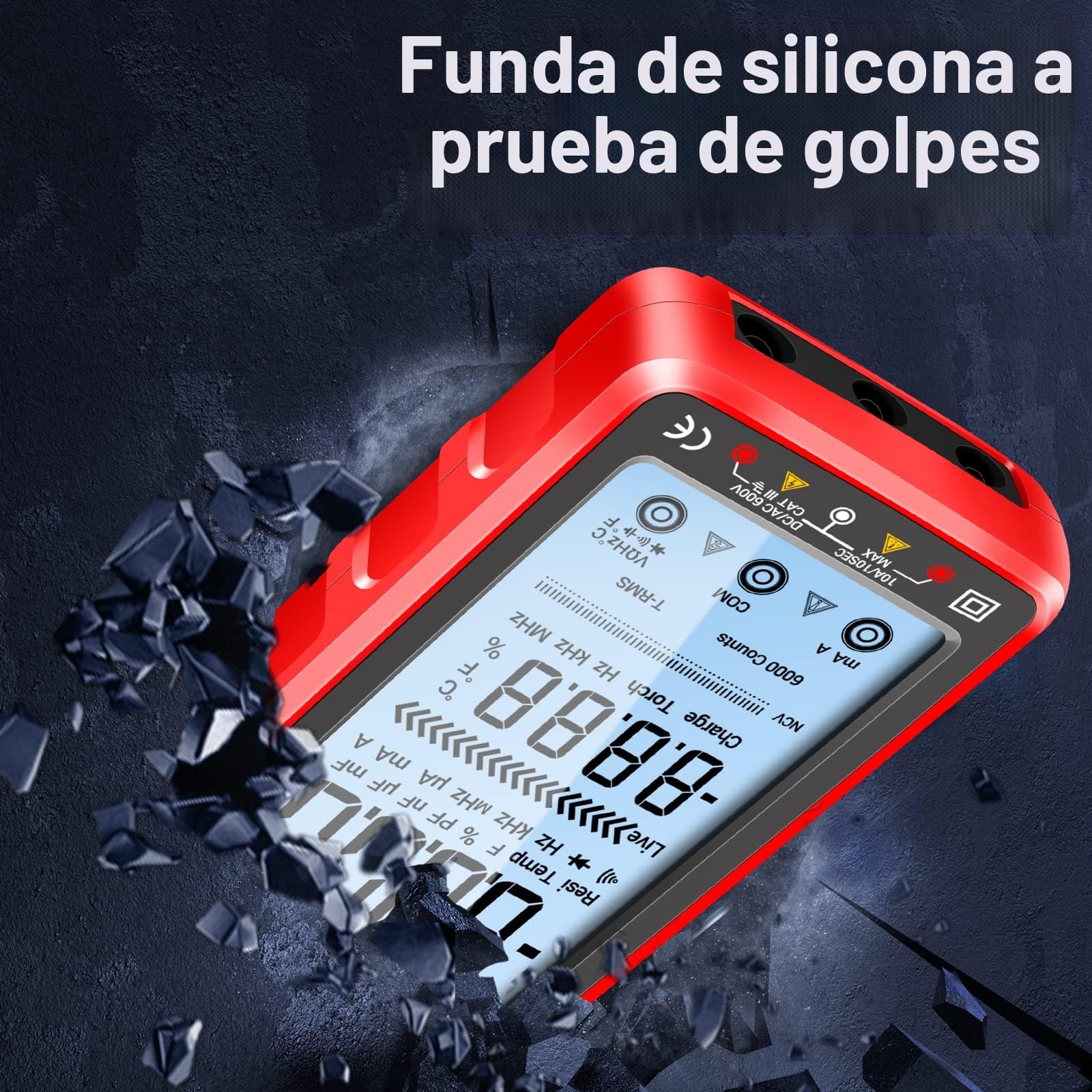ANENG 681 Multímetro Digital Inteligente Con Batería De Litio Recargable,Pantalla Retroiluminada,Calibración Automática TRMS 6000 Recuentos,Voltaje CA/CC,Corriente,Resistencia,Diodo,Zumbadr
