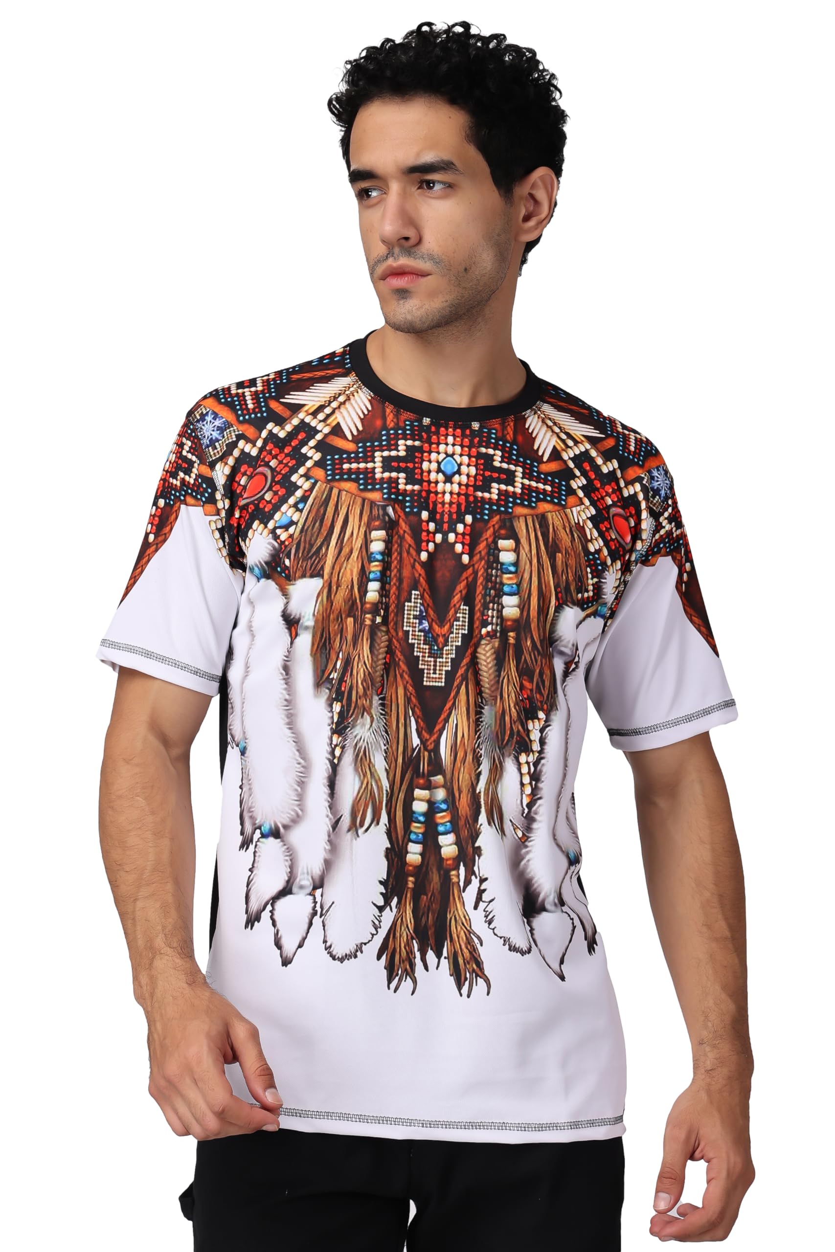 yellow tree Polyester Printed Round Neck Tees for Men-picture-37